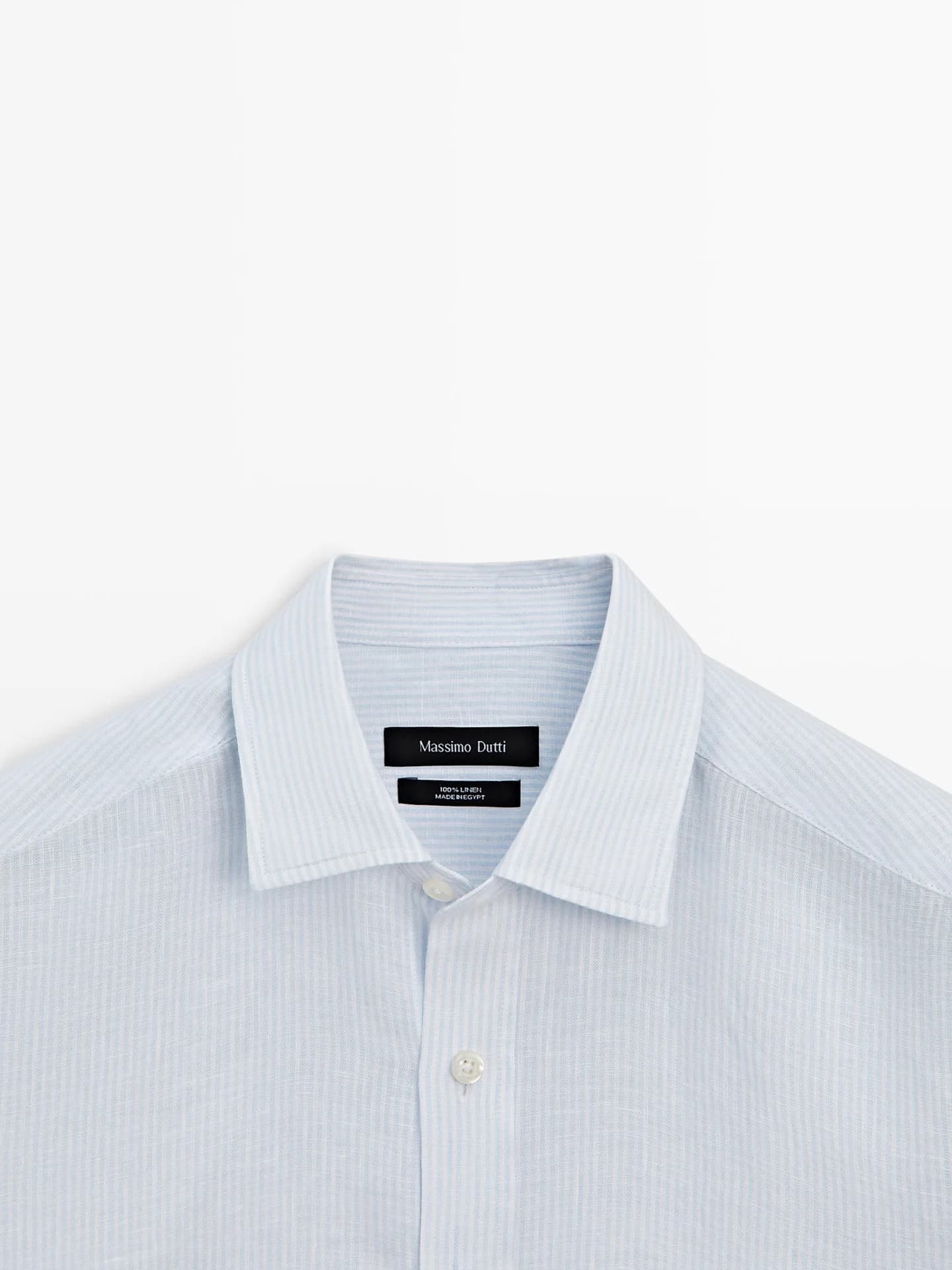 Полосатая льняная рубашка - фото 6