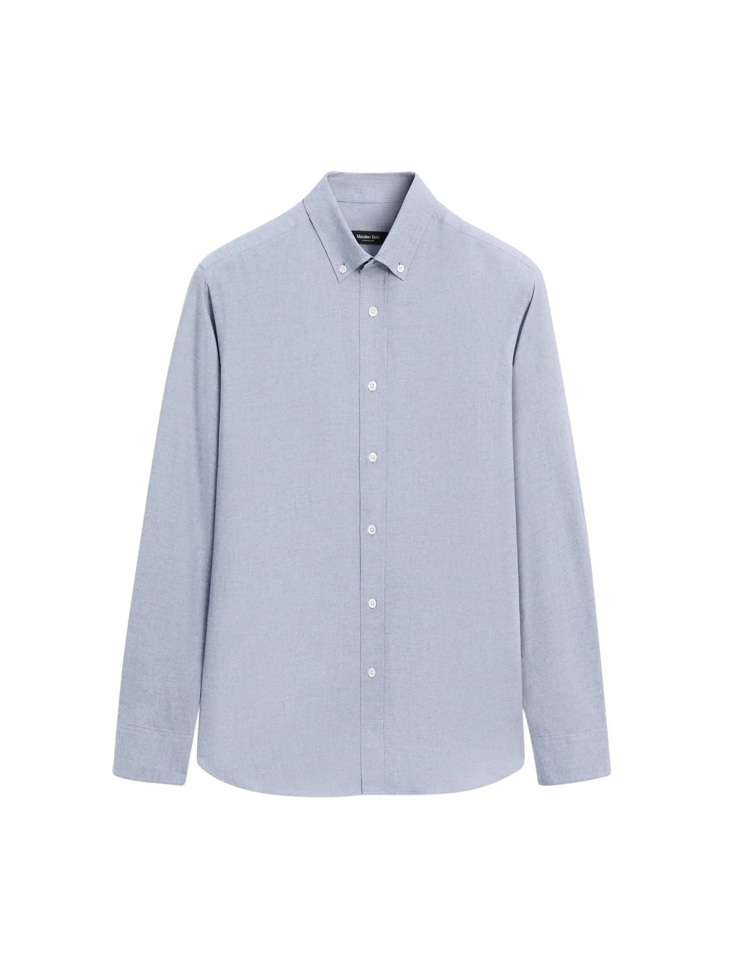 Меланжевая хлопковая рубашка обычного кроя - фото 7