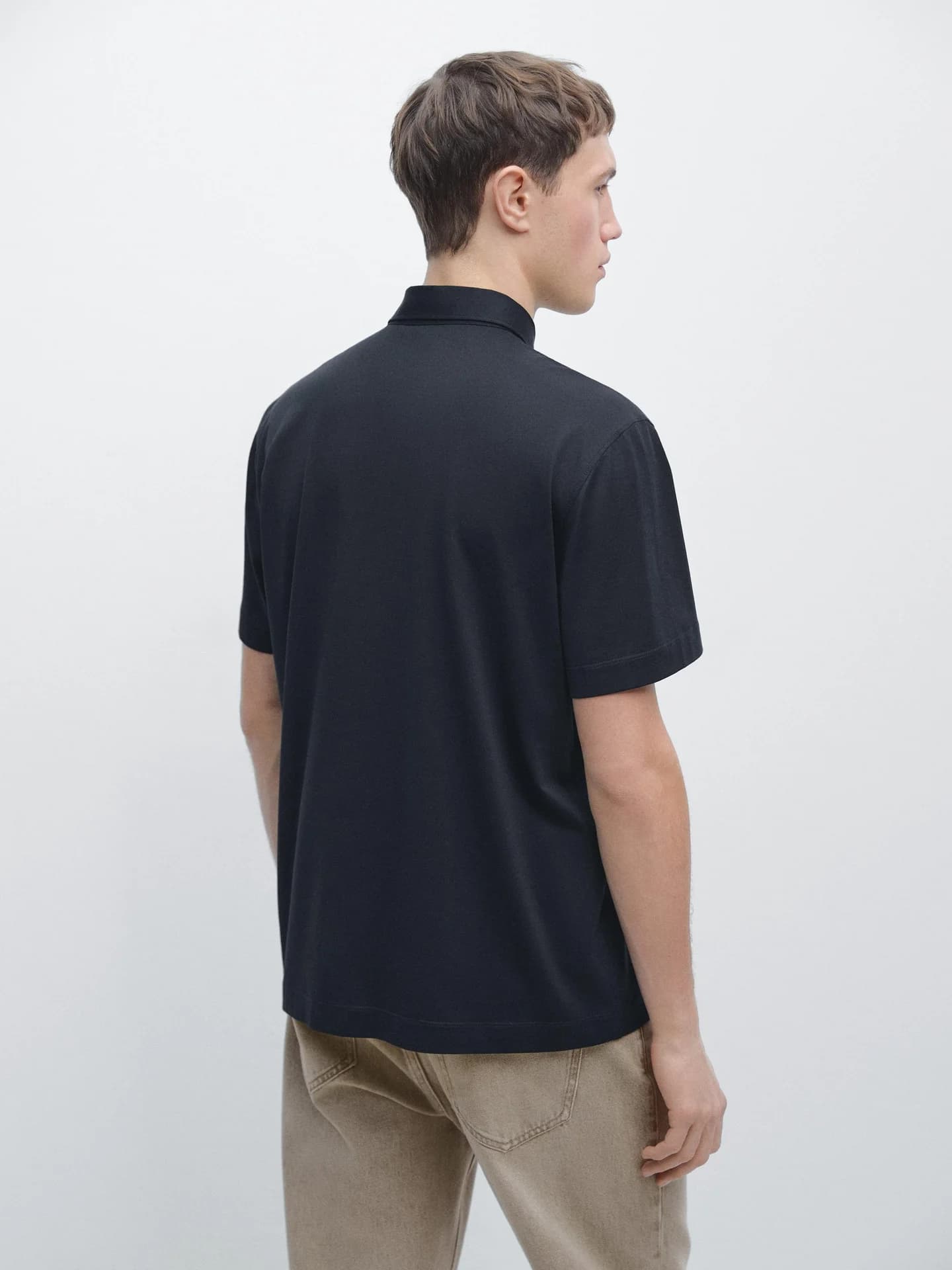 Рубашка-поло из смесового хлопка с короткими рукавами - фото 19