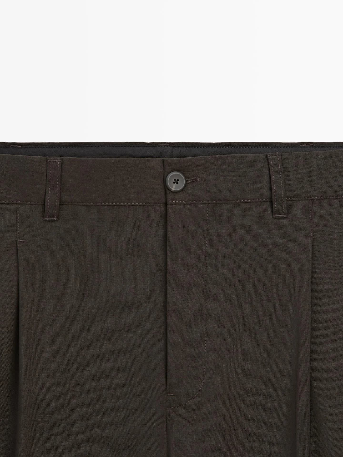 Брюки свободного кроя из прохладной смесовой шерсти. - фото 10