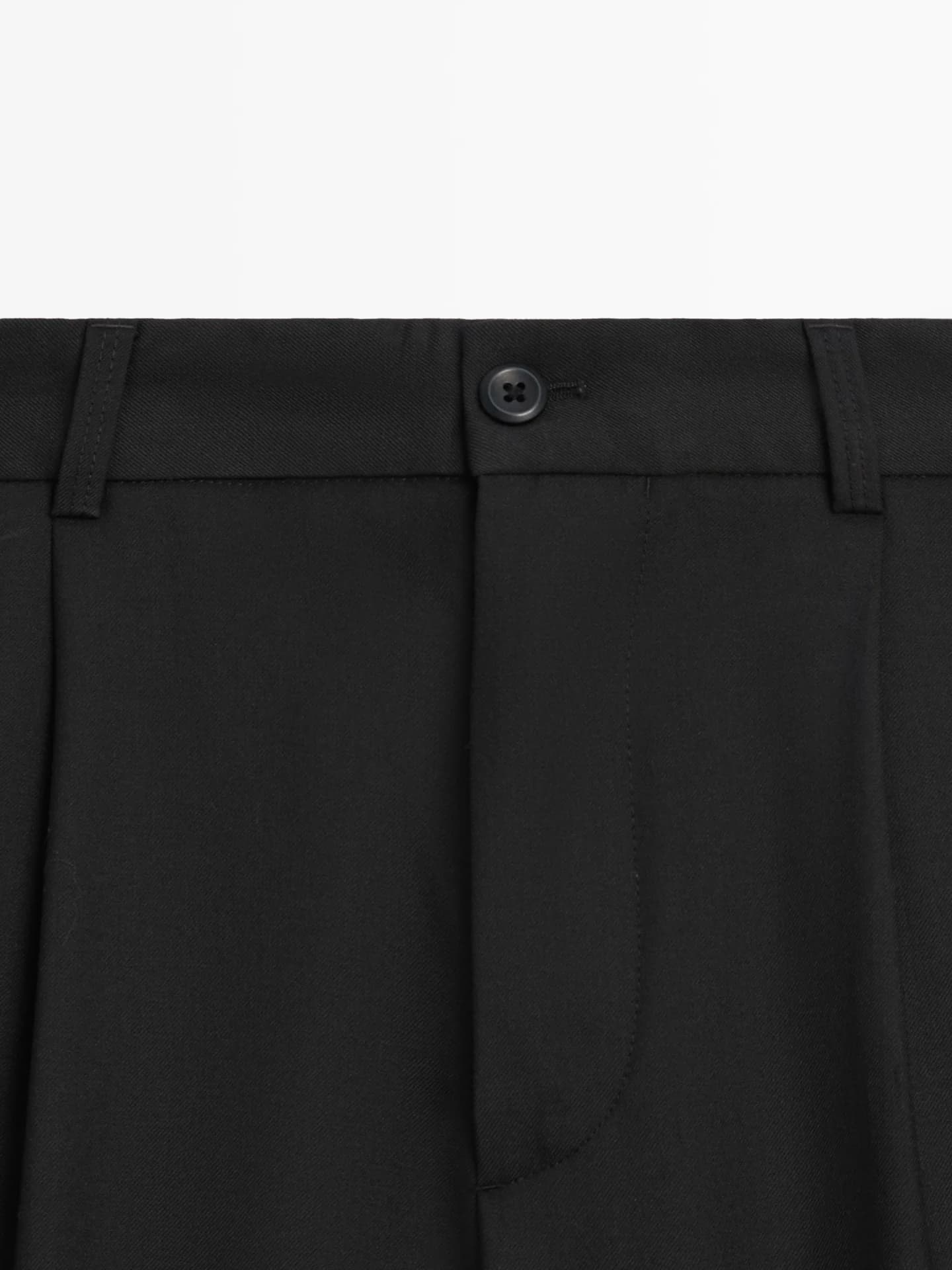 Шерстяные брюки свободного кроя со складками - фото 7