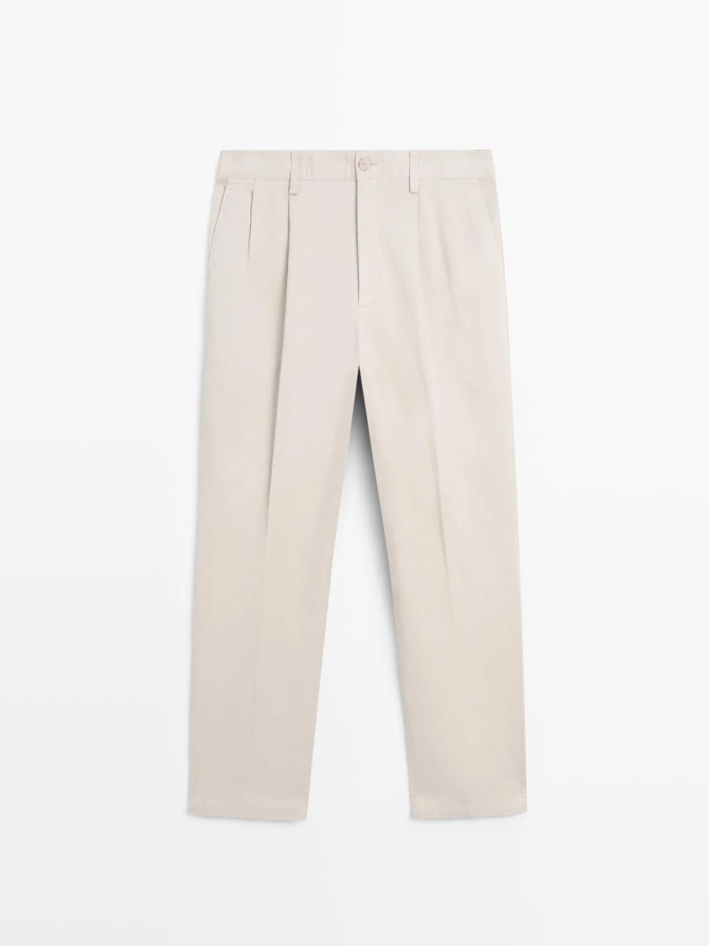 Брюки из смесового хлопка со складками - фото 7