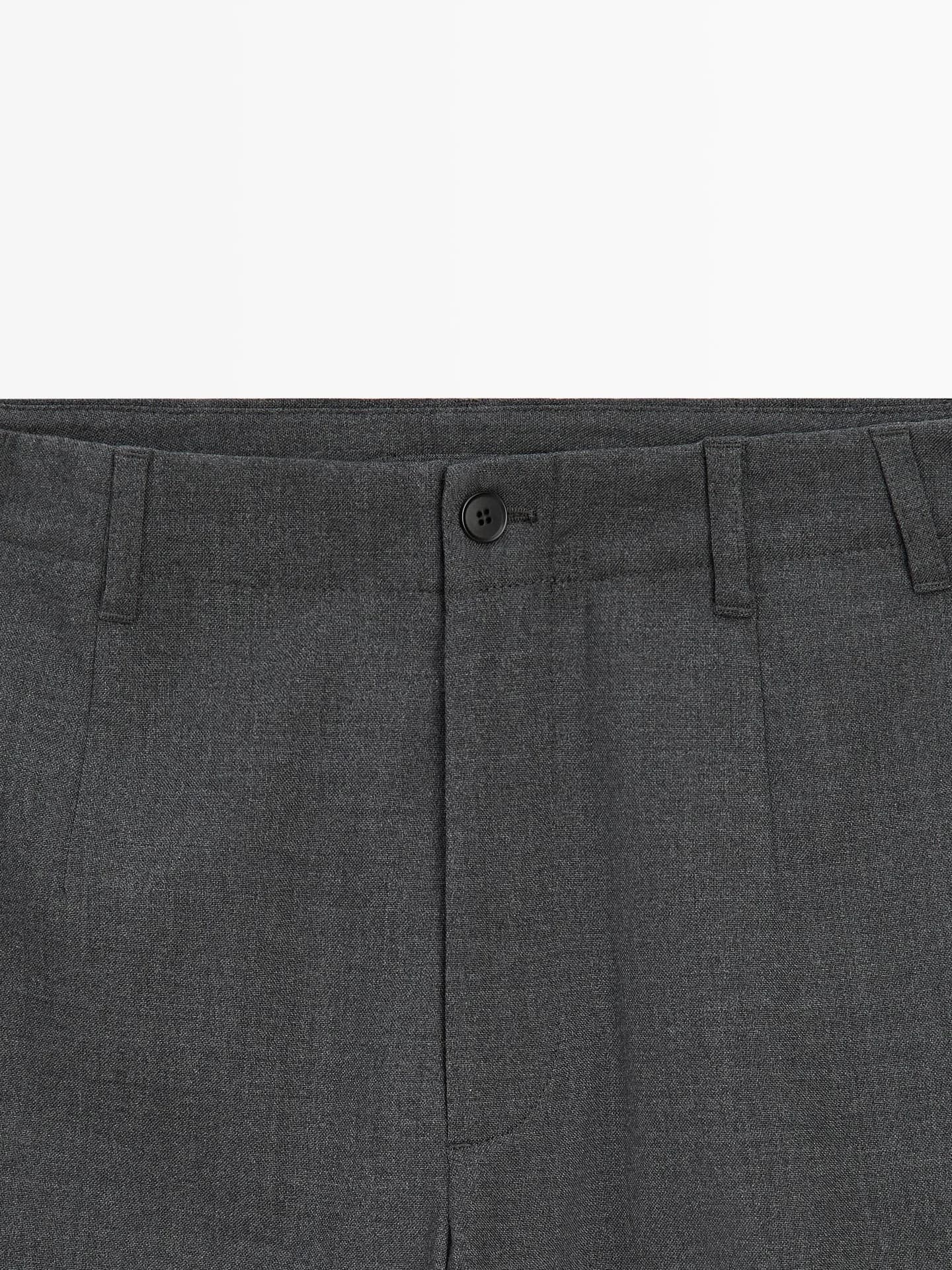 Брюки структурированного плетения из прохладной шерсти. - фото 3