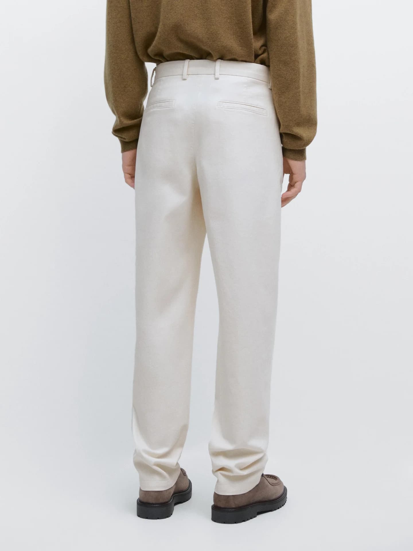 Брюки из хлопкового твила с эластичным поясом.