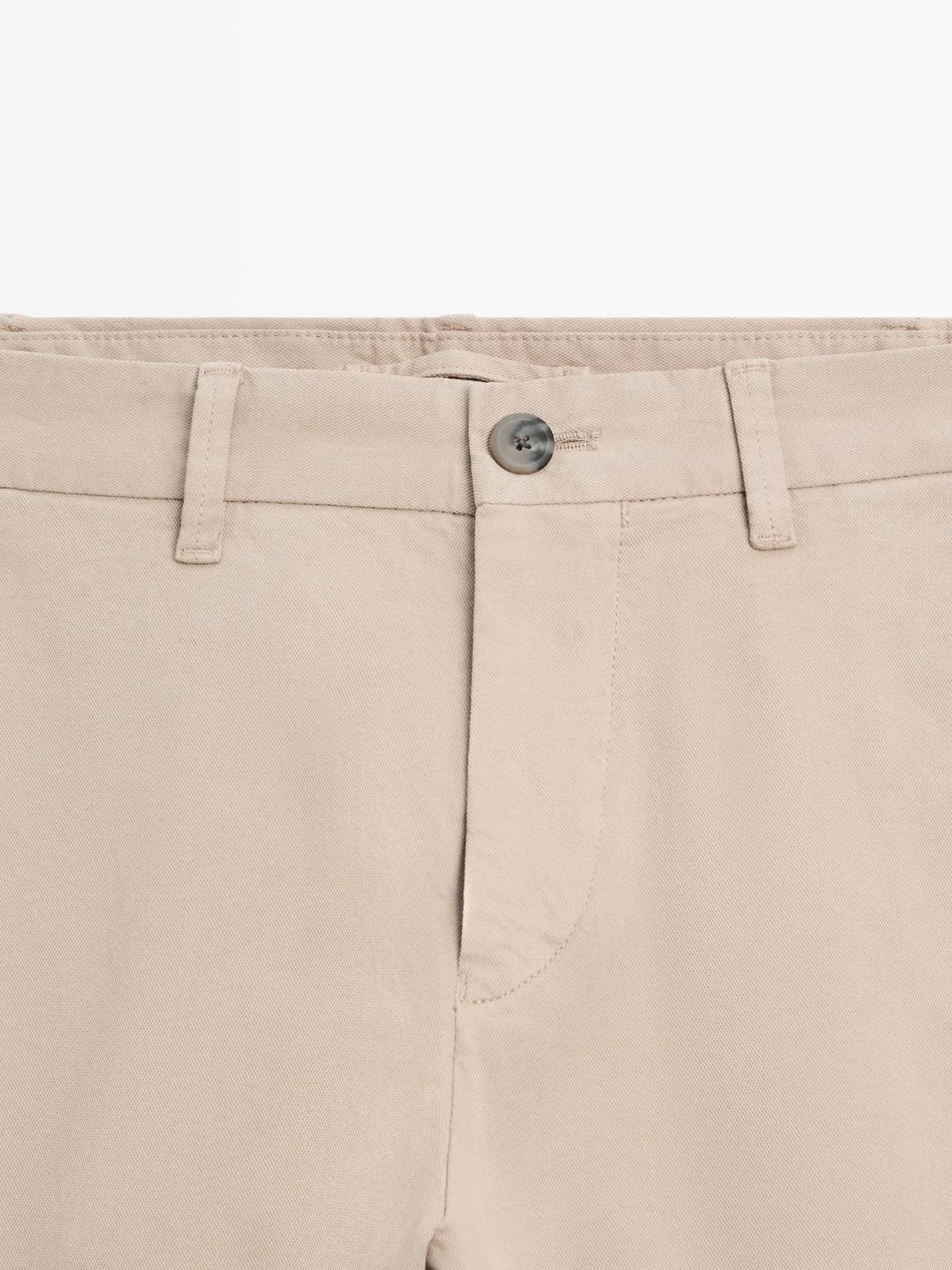 Узкие брюки из смесового хлопка. - фото 6