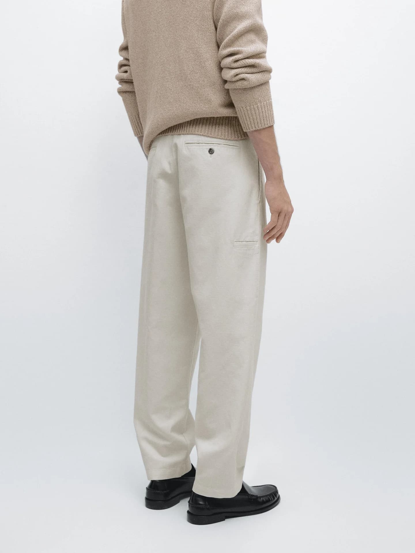 Зауженные брюки из хлопка и льна - фото 2