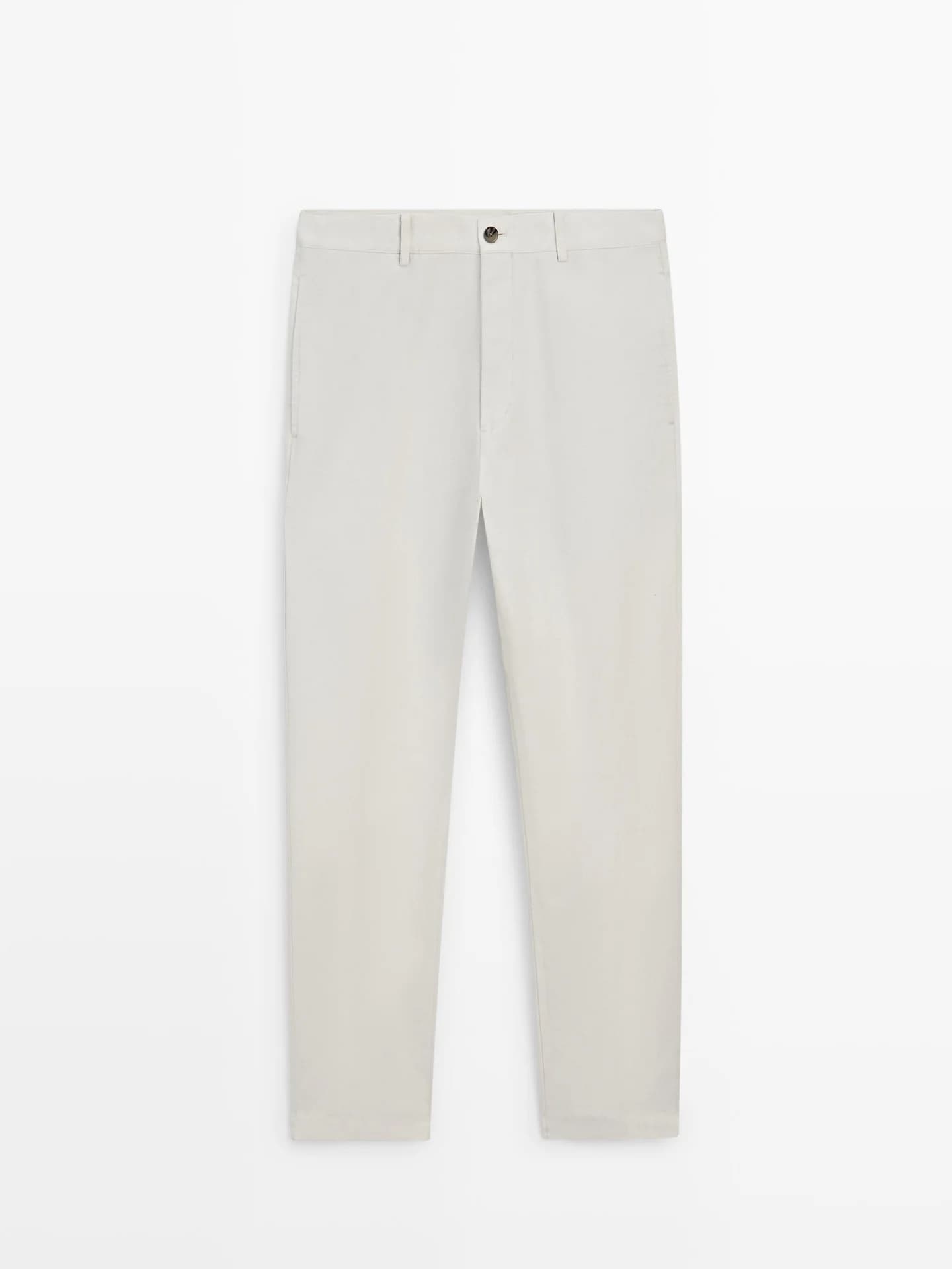 Зауженные брюки из хлопка и льна - фото 6