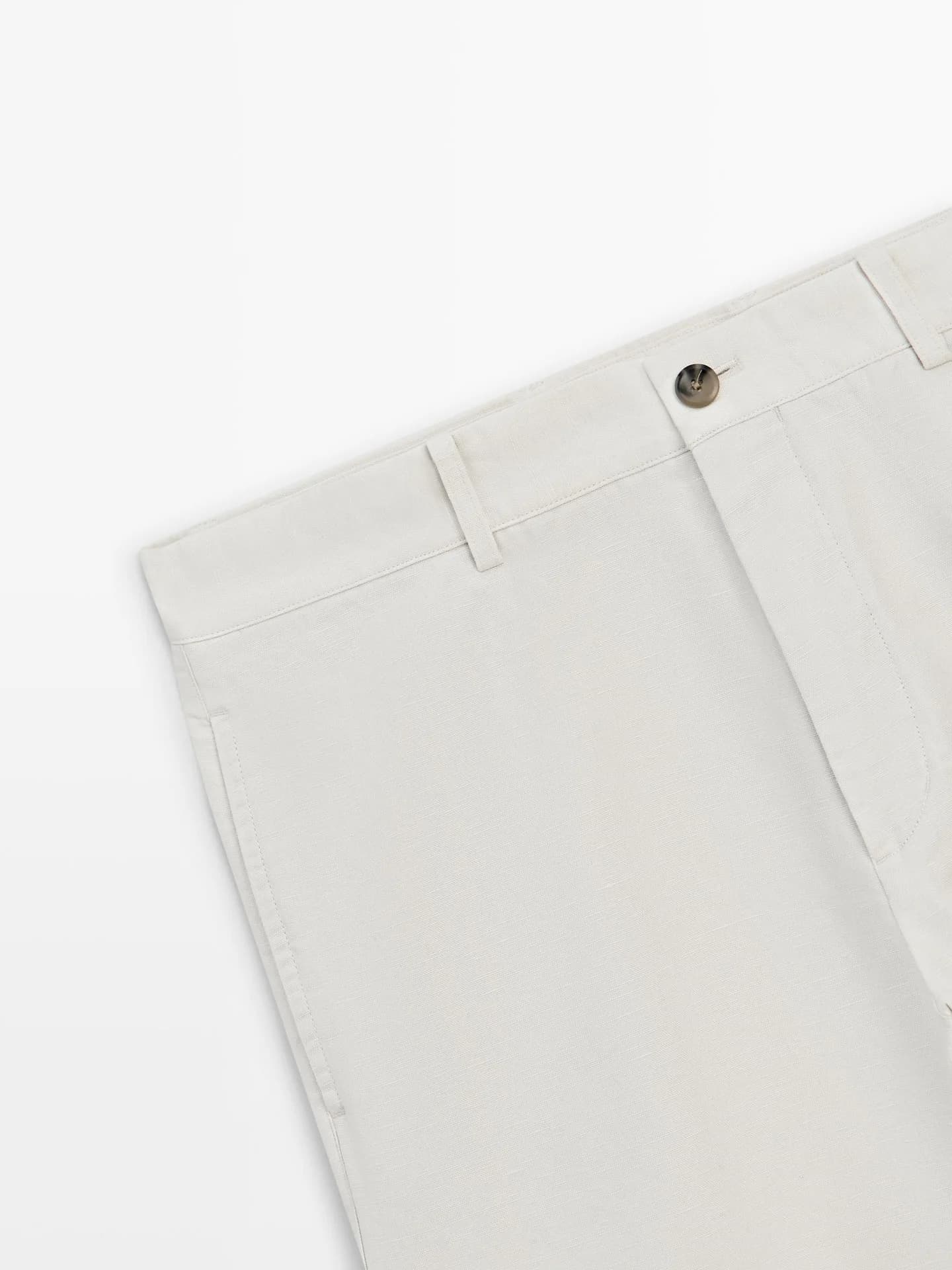 Зауженные брюки из хлопка и льна - фото 9