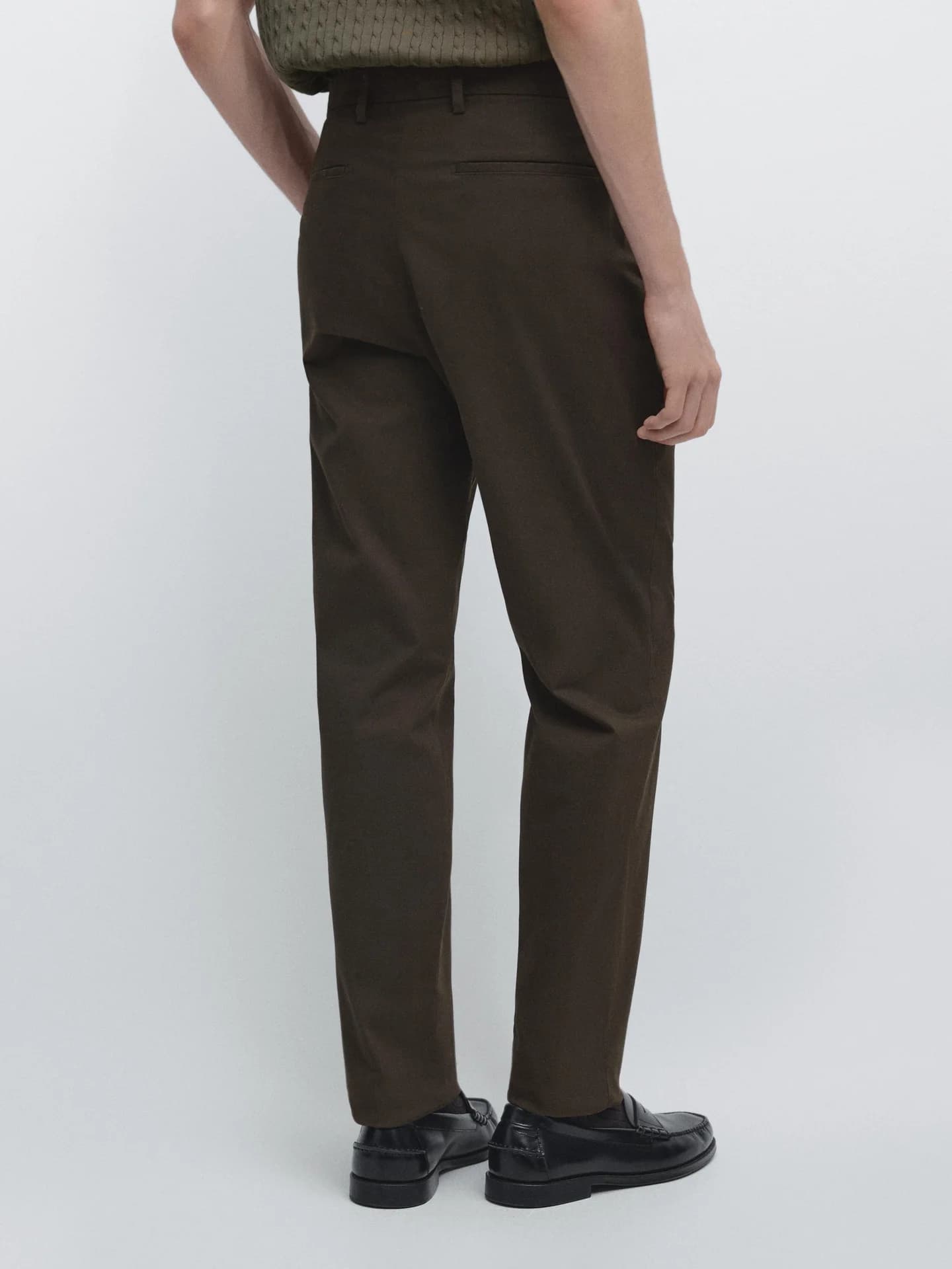 Брюки узкого кроя из хлопка - фото 9