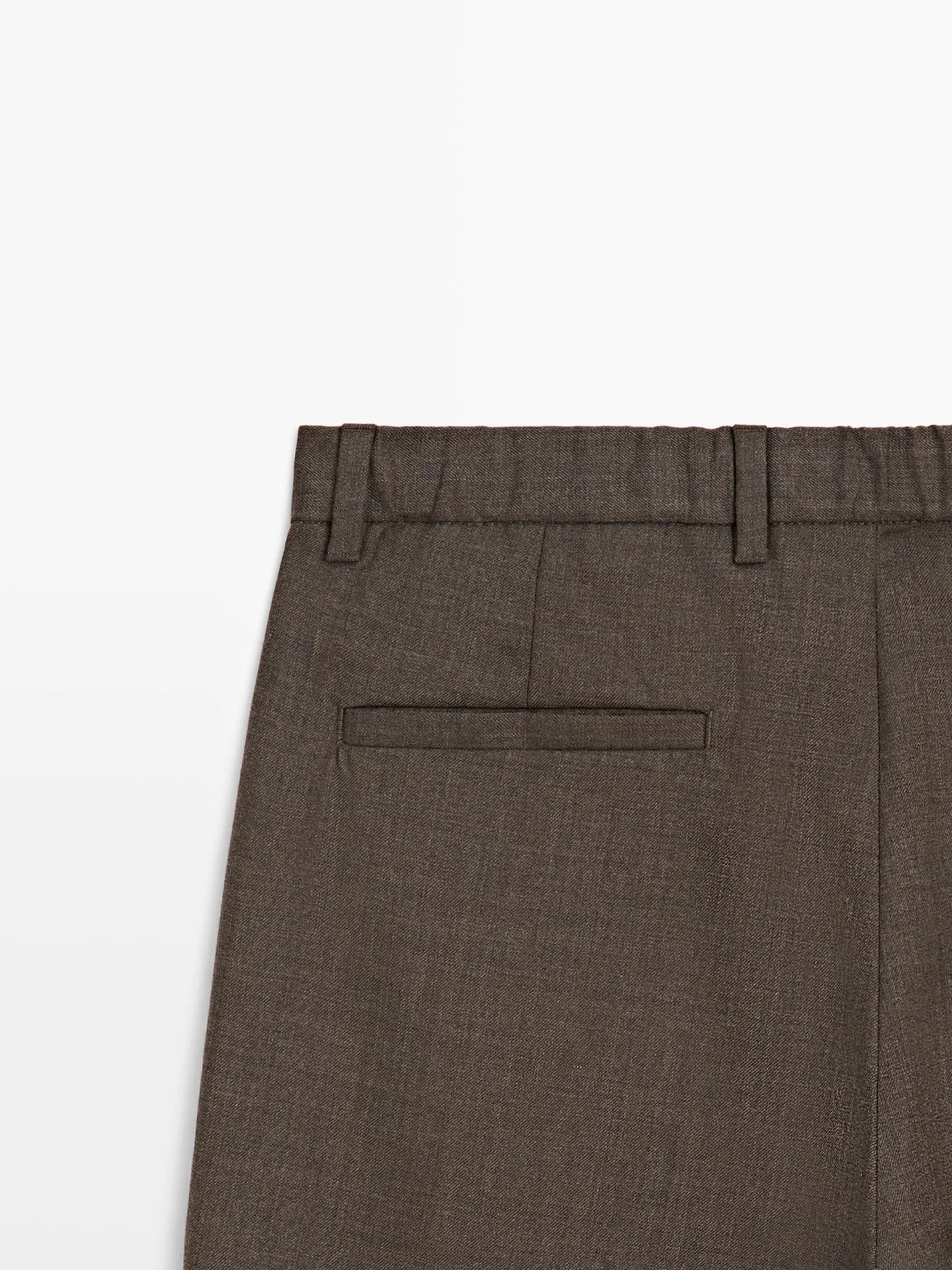 Шерстяные брюки со складками - фото 2