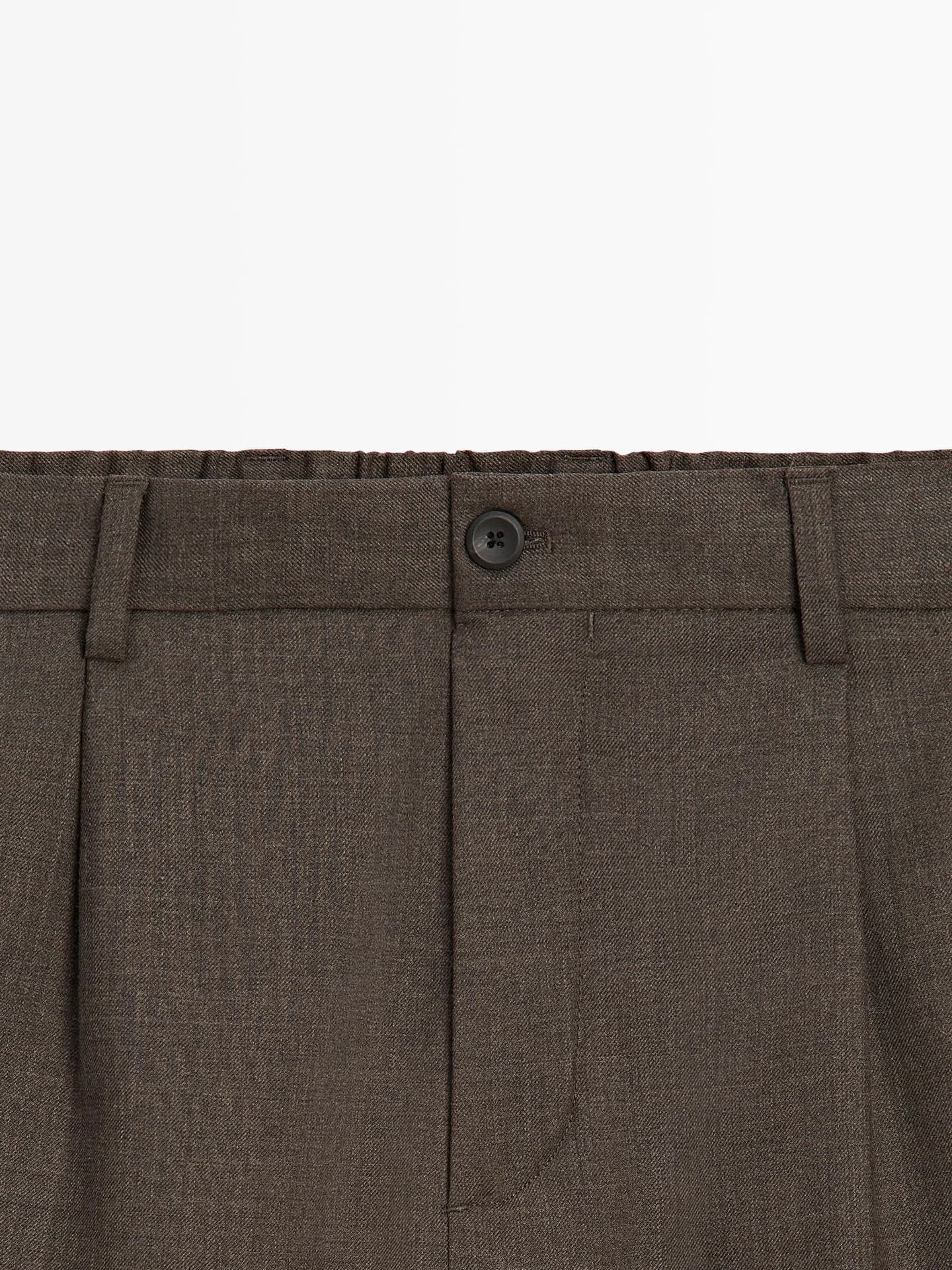 Шерстяные брюки со складками - фото 3