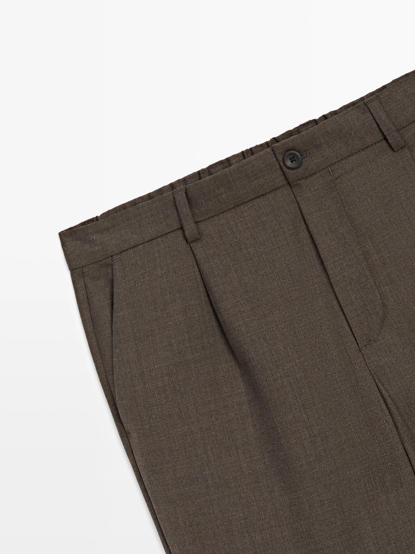 Шерстяные брюки со складками - фото 7