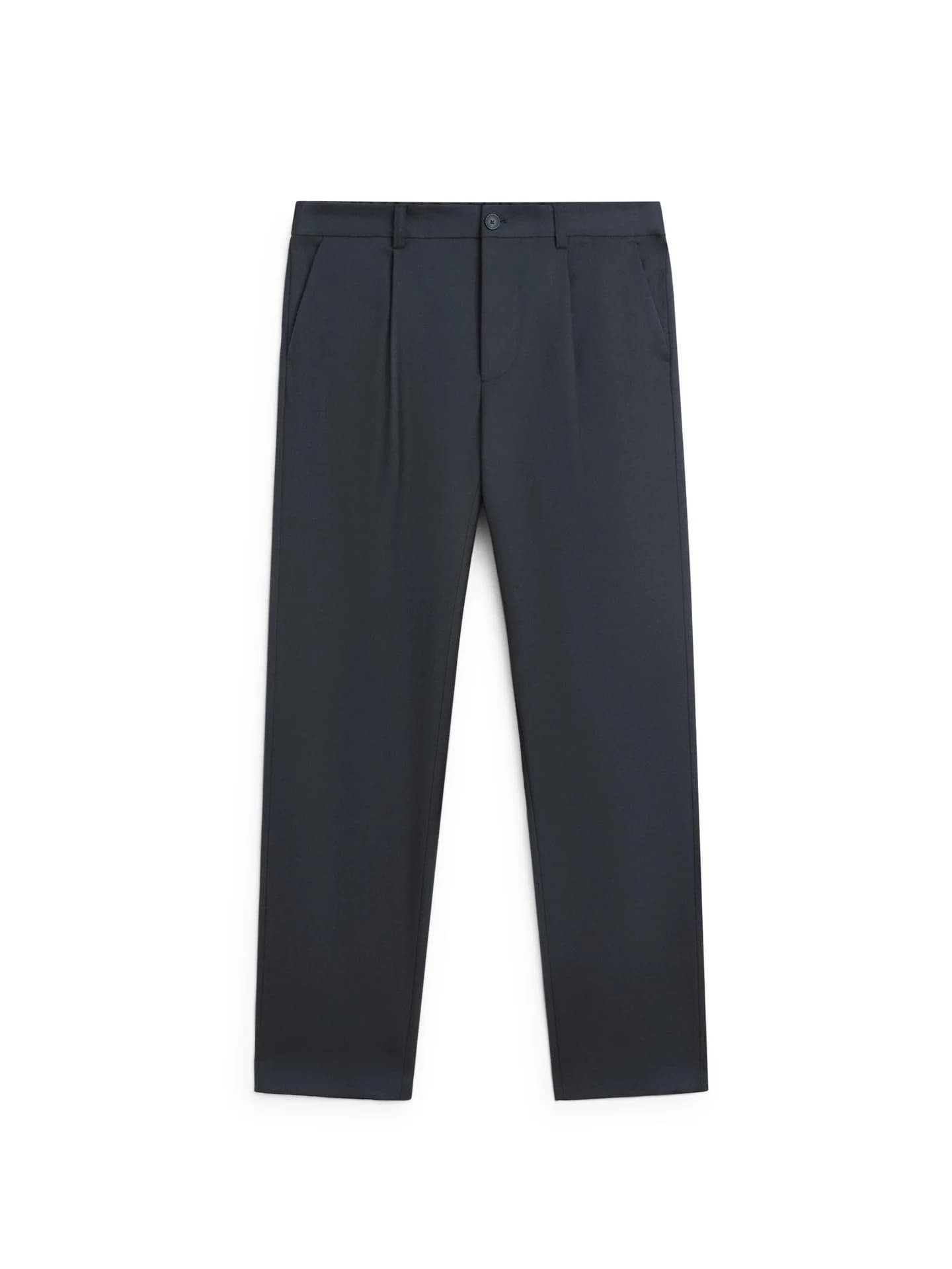 Брюки свободного кроя из смесовой шерсти со складками - фото 8