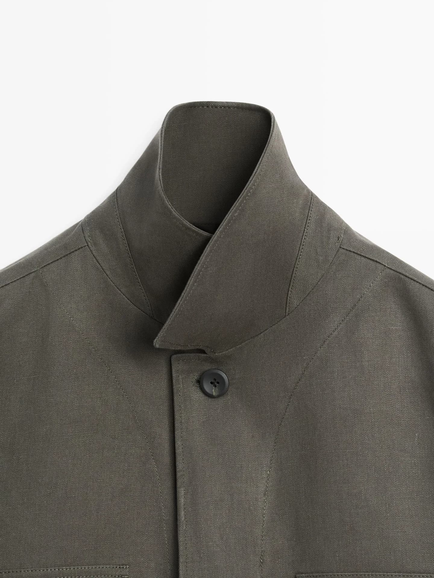 Верхняя рубашка с деталями из льняного кармана - фото 7