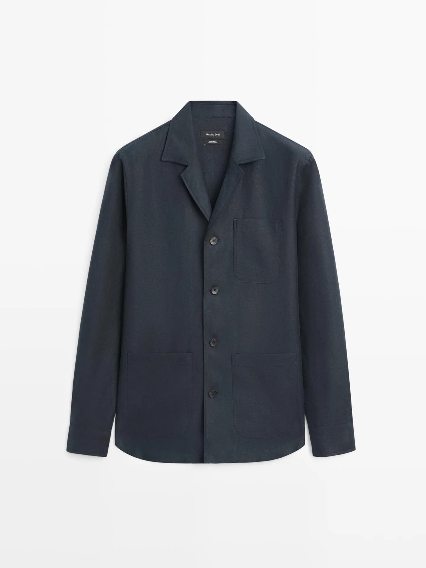 Льняная рубашка с карманом - фото 3