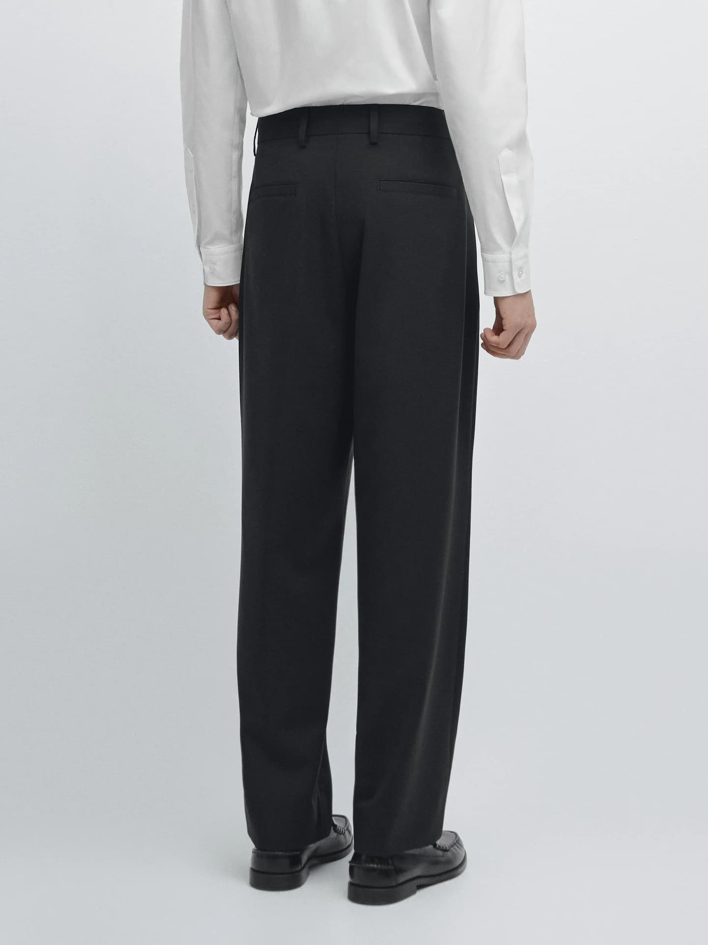 Шерстяные костюмные брюки с широкими штанинами - фото 10