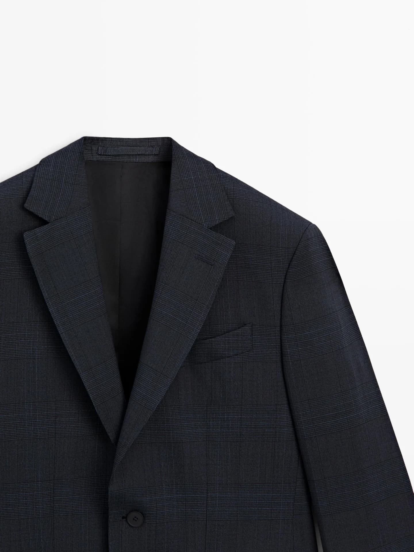 Костюмный пиджак из смесовой шерсти в клетку. - фото 2