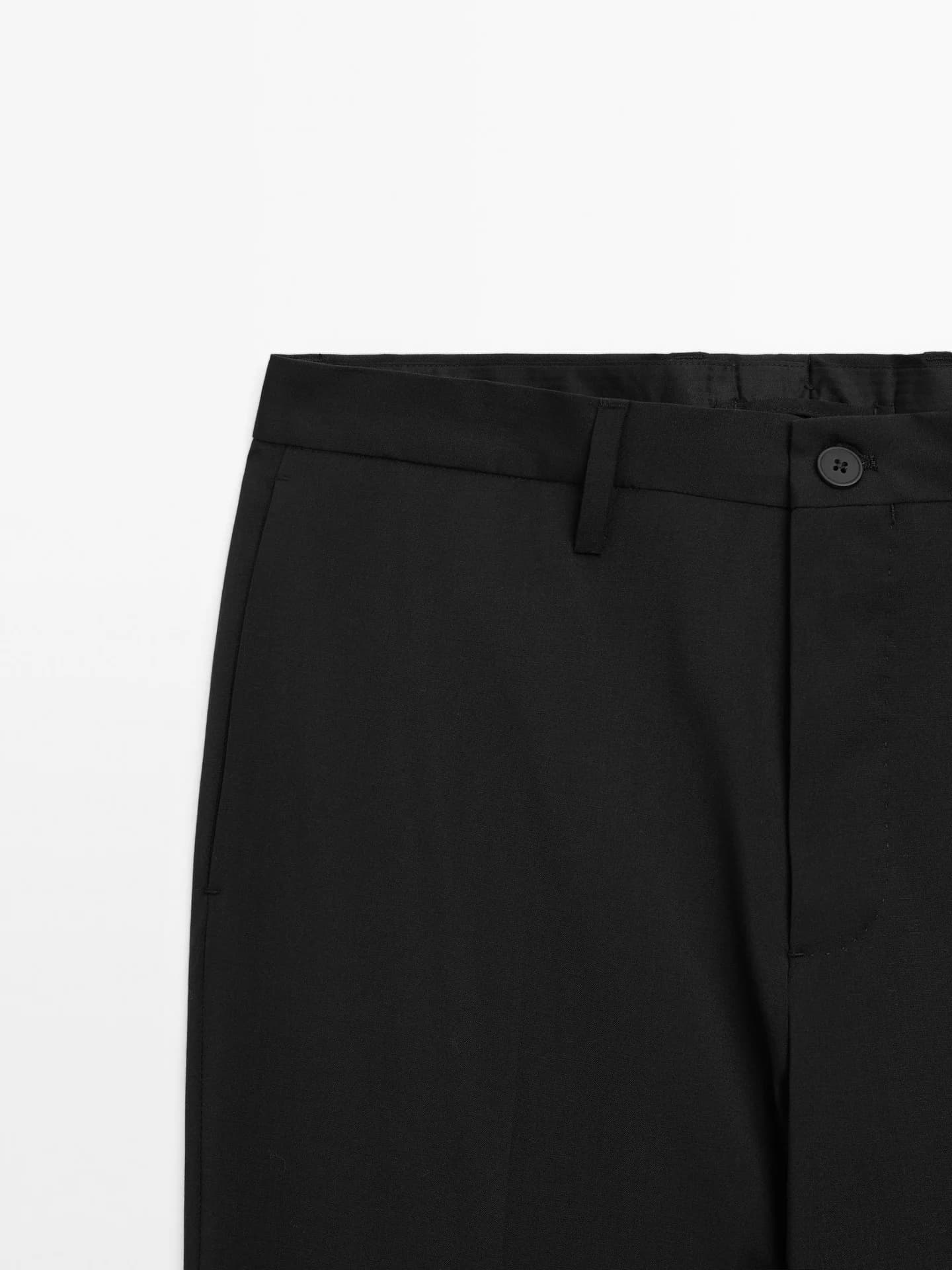 Костюмные брюки из гладкой шерсти - фото 6