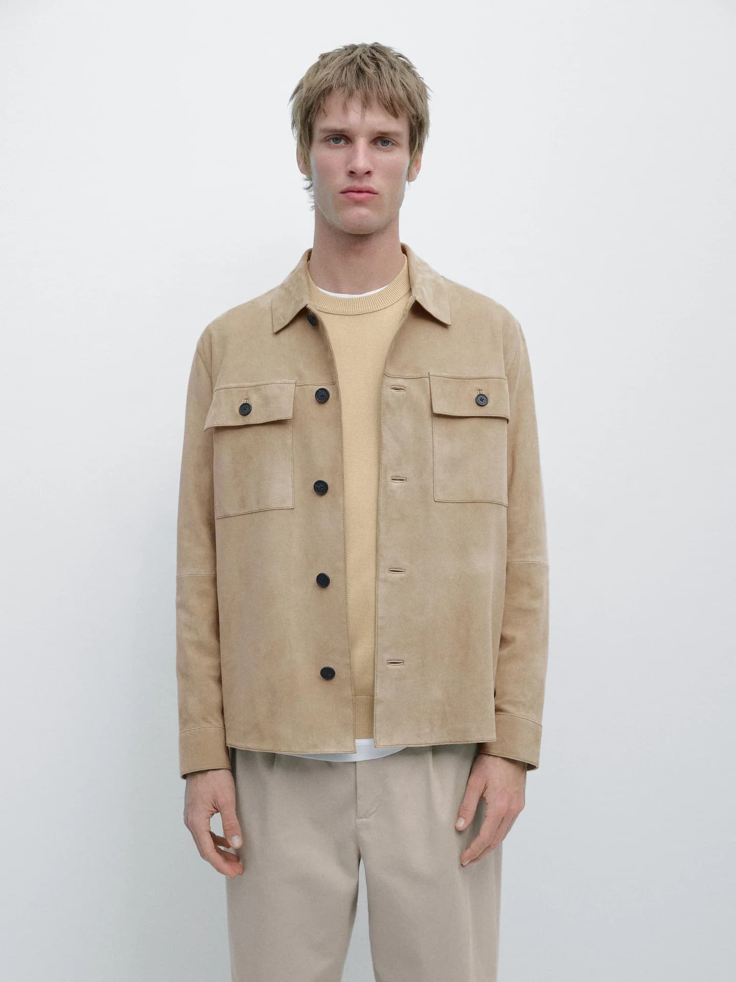 Замшевая кожаная рубашка - фото 10