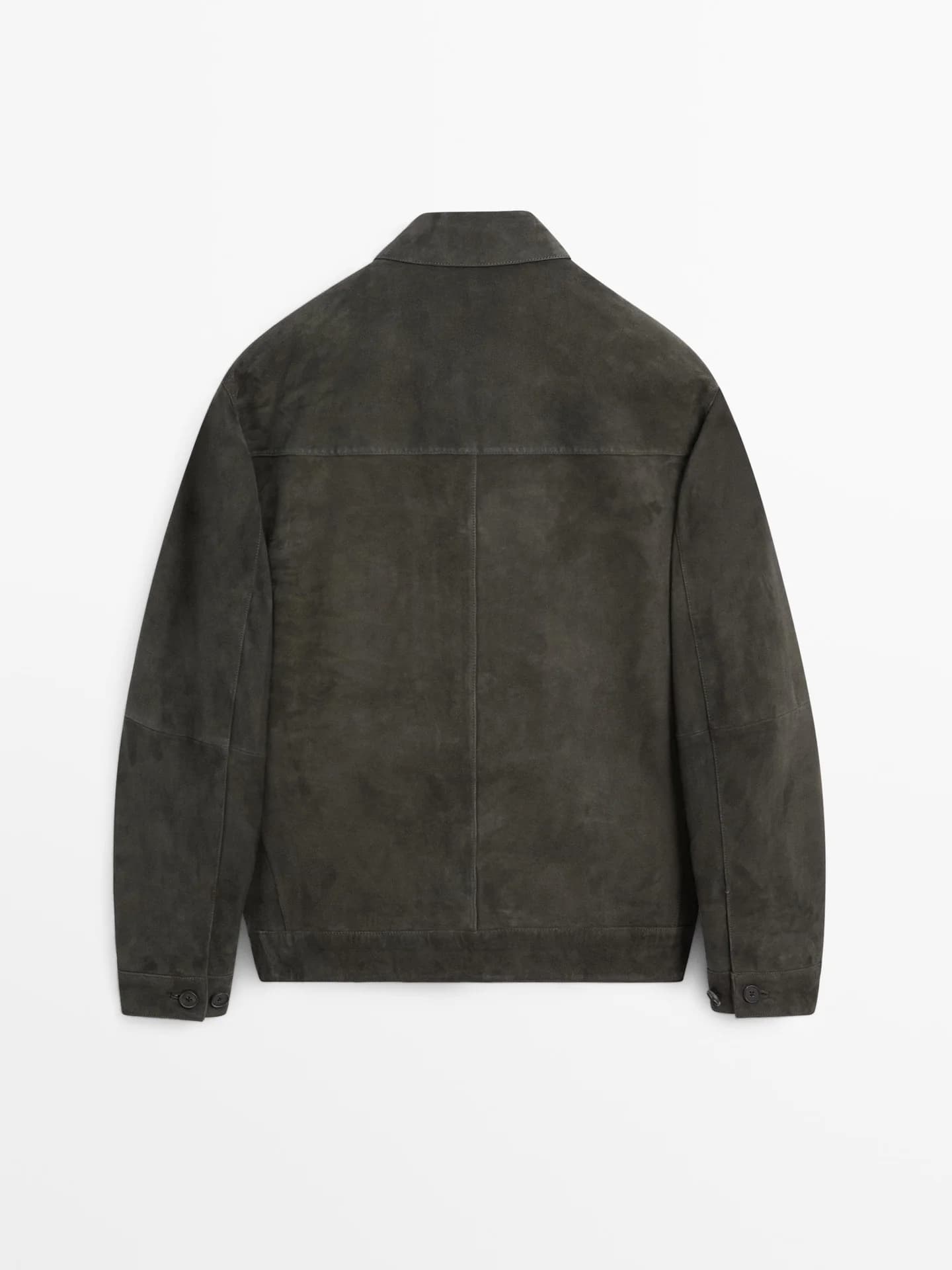 Замшевая кожаная куртка с карманами - фото 9