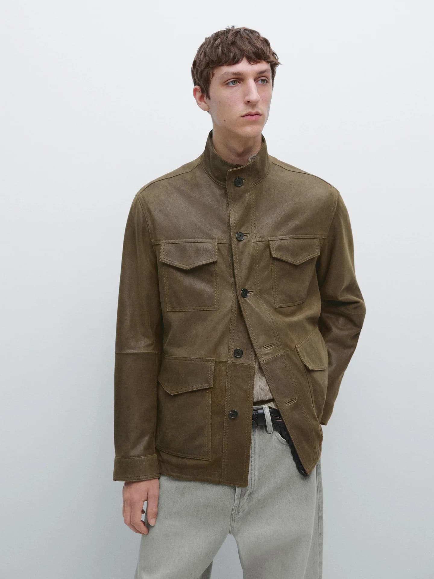 Куртка из козьей кожи с винтажным эффектом - фото 10