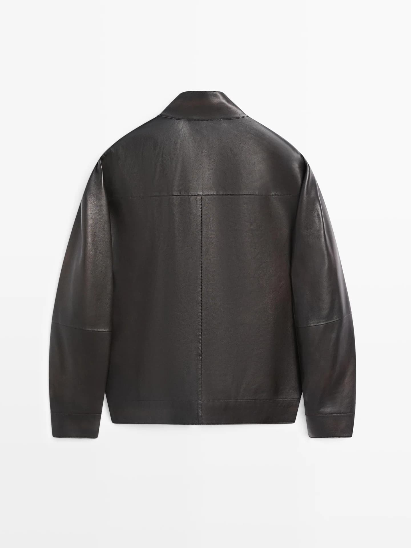 Куртка из кожи наппа с эффектом потертости - фото 5