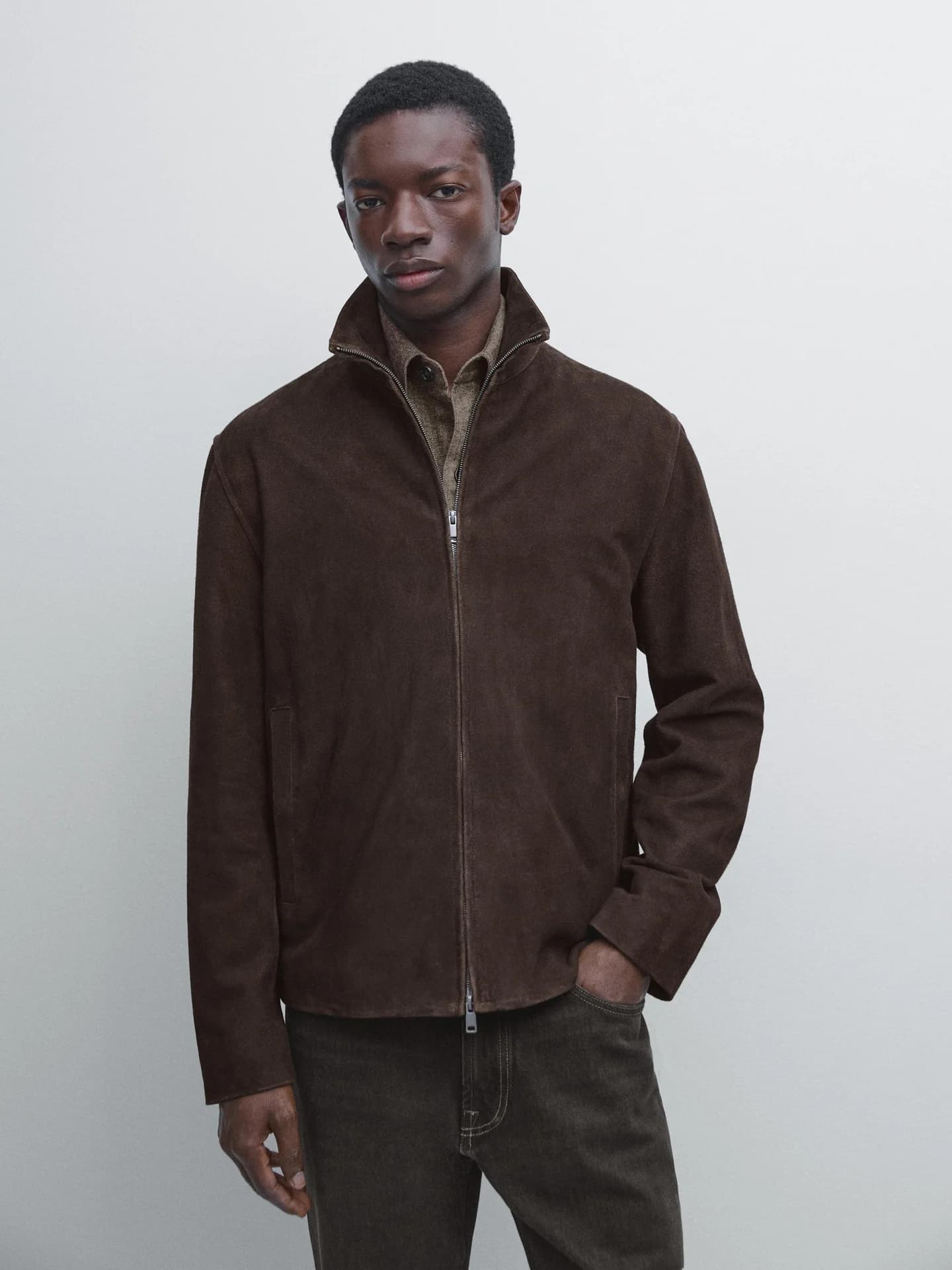 Замшевая кожаная куртка - фото 2