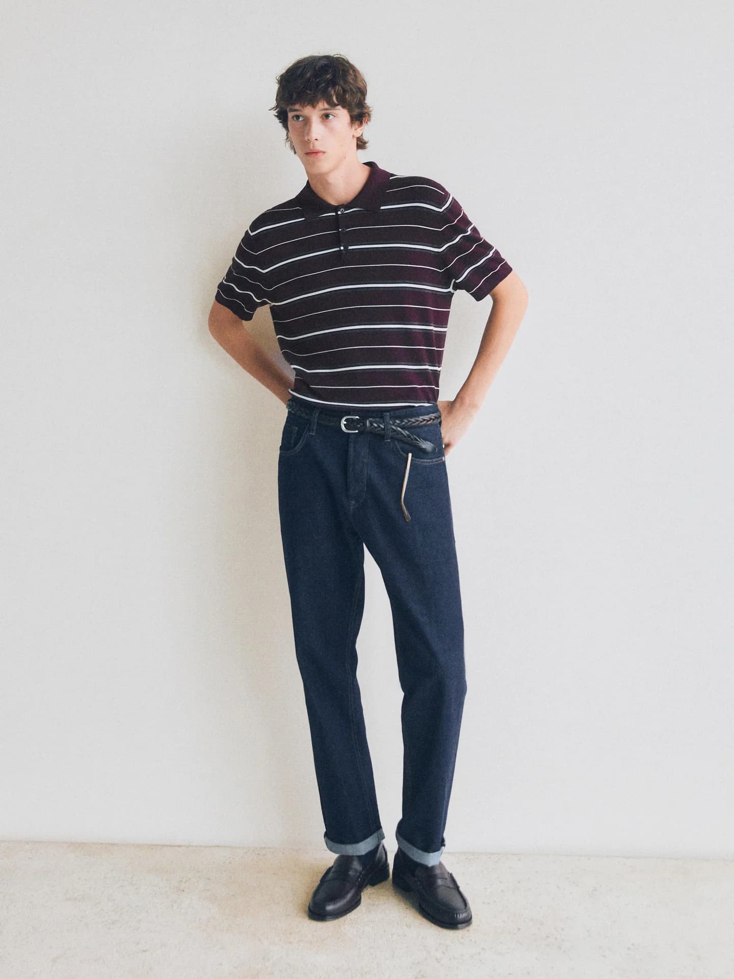 Мокасины с поперечным ремешком из промасленной кожи. - фото 2