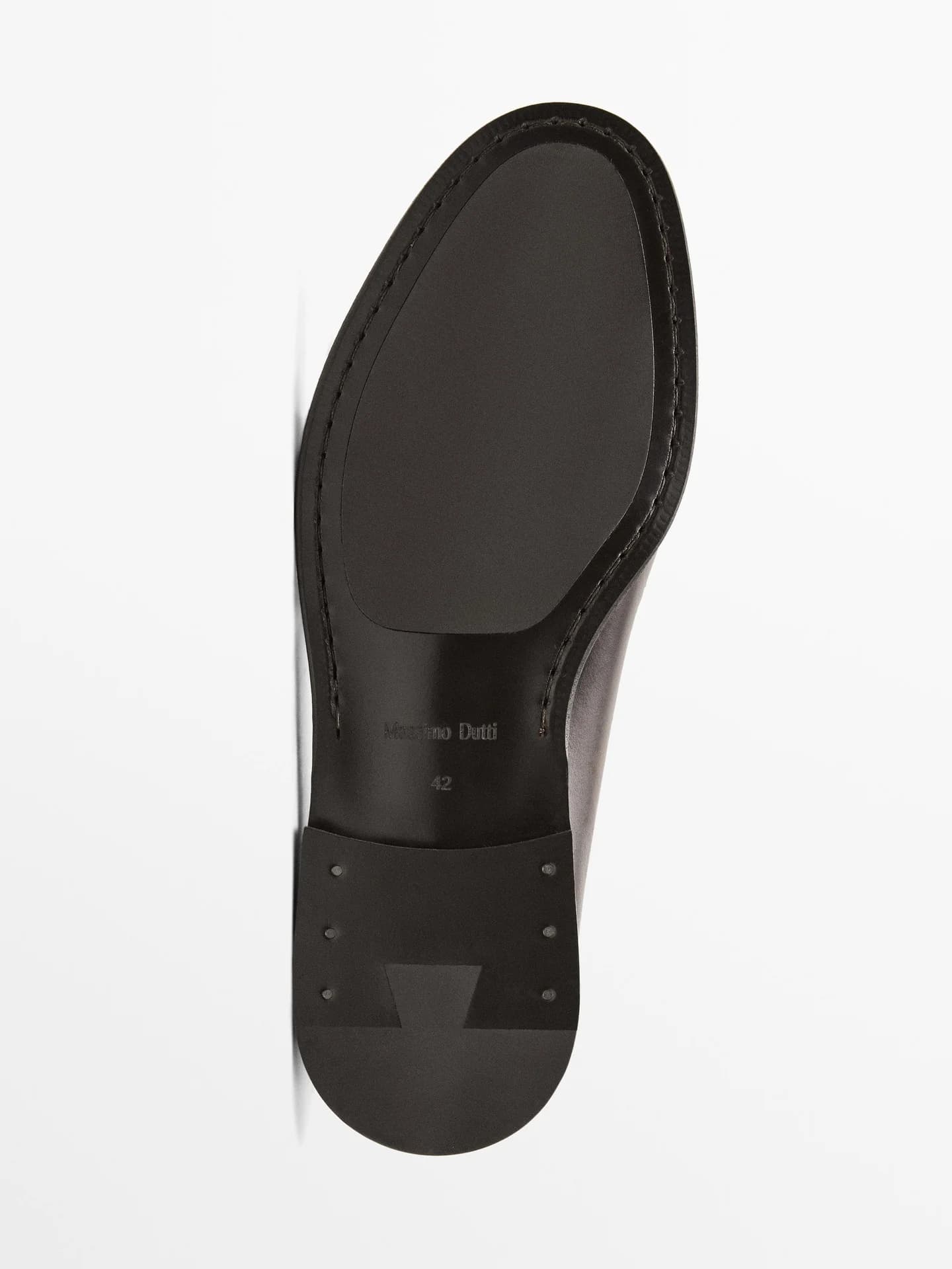 Мокасины с поперечным ремешком из промасленной кожи. - фото 7