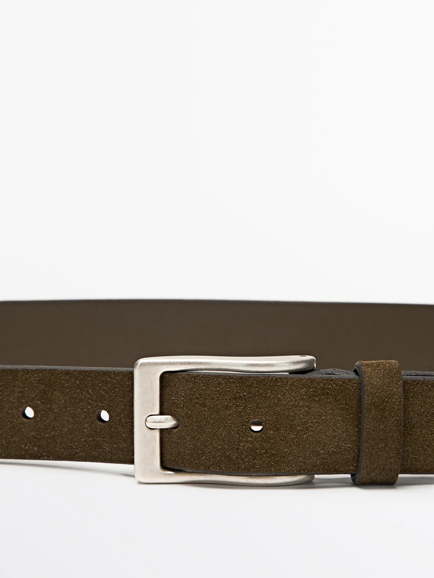 Ремень из кожи наппа с щетиной - фото 6