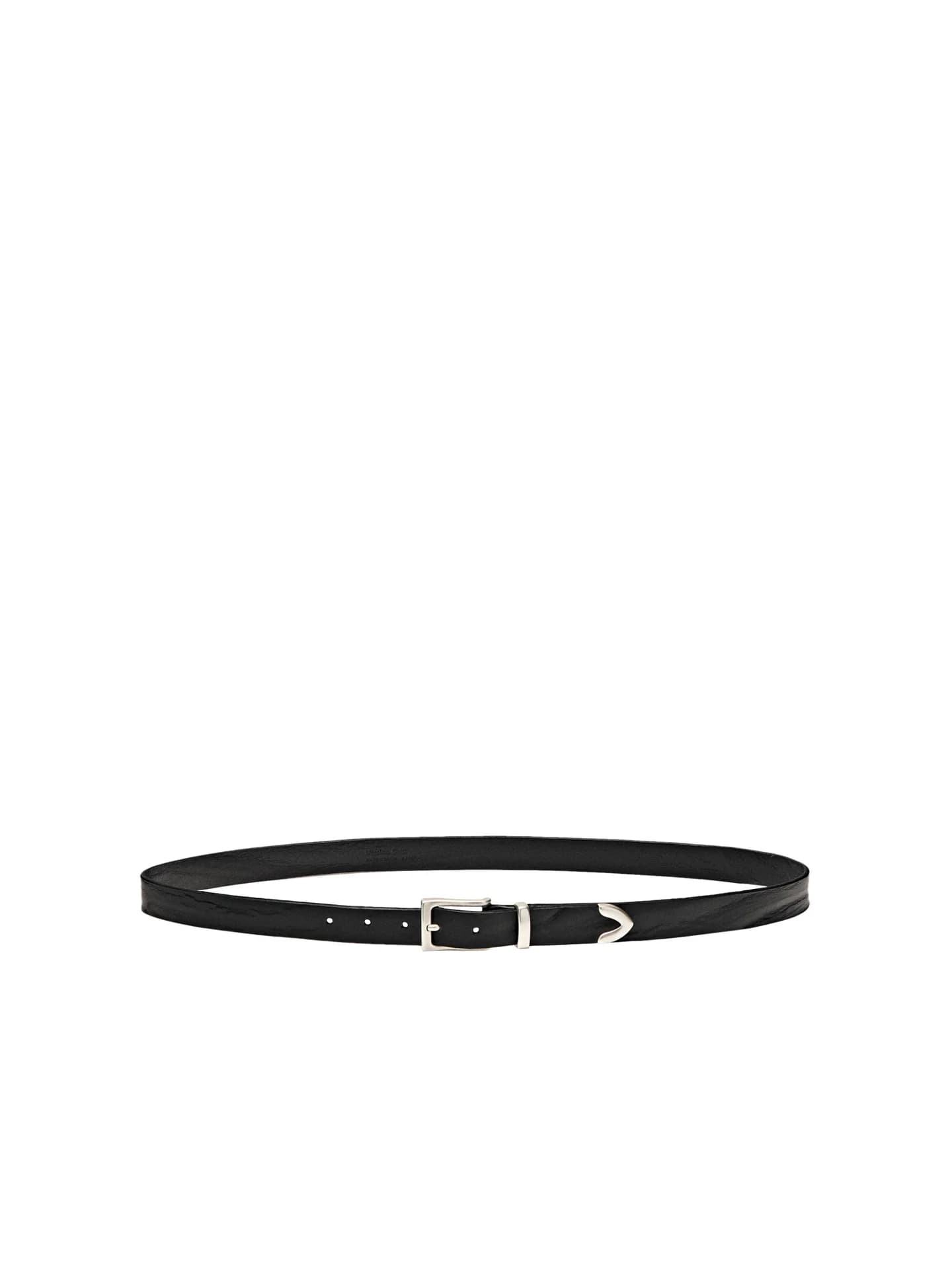 Ремень из кожи наппа с деталью на носке - фото 7