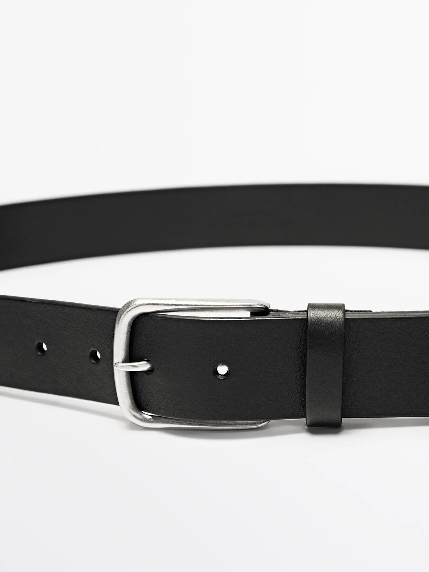 Ремень из кожи наппа с прямоугольной пряжкой - фото 3