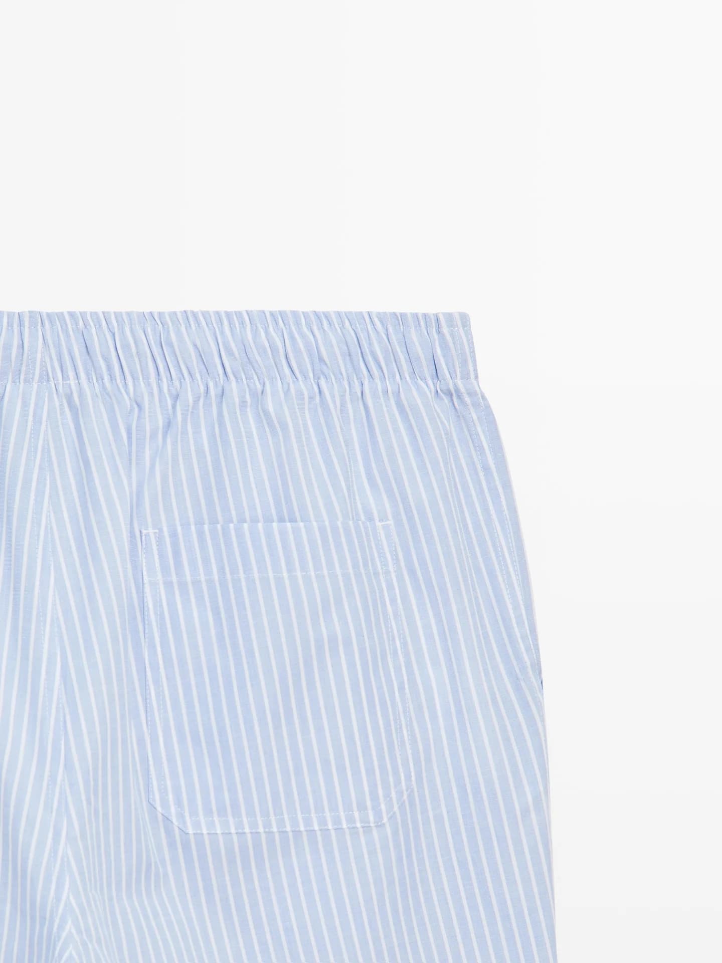 Пижамный топ с короткими рукавами и полосатые брюки. - фото 17