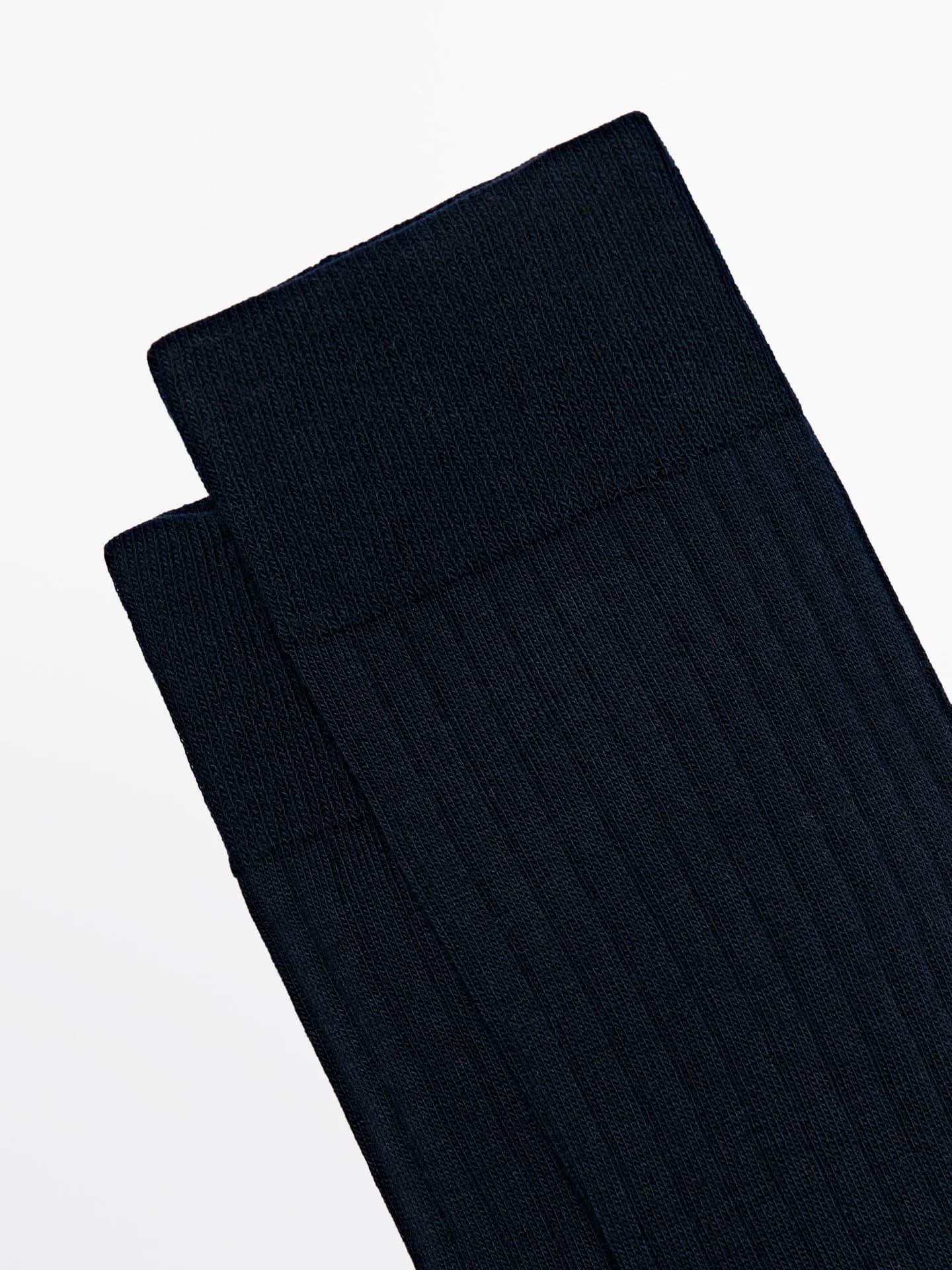 Носки в рубчик из смесового хлопка - фото 5