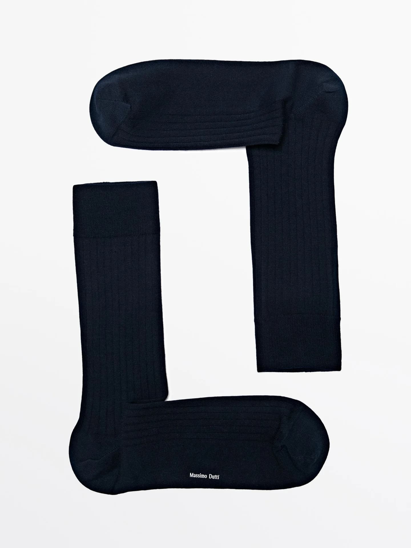 Носки в рубчик из смесового хлопка - фото 9