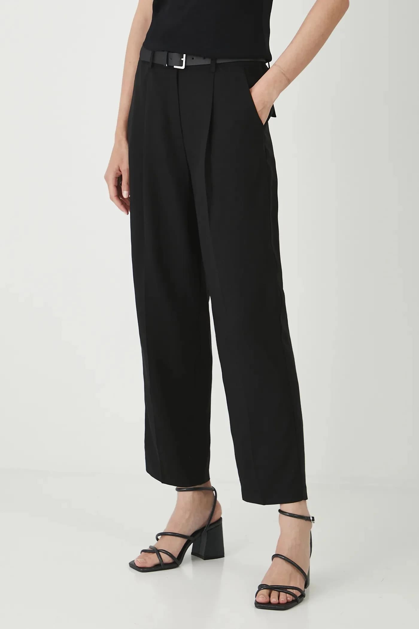 Брюки из смесового льна