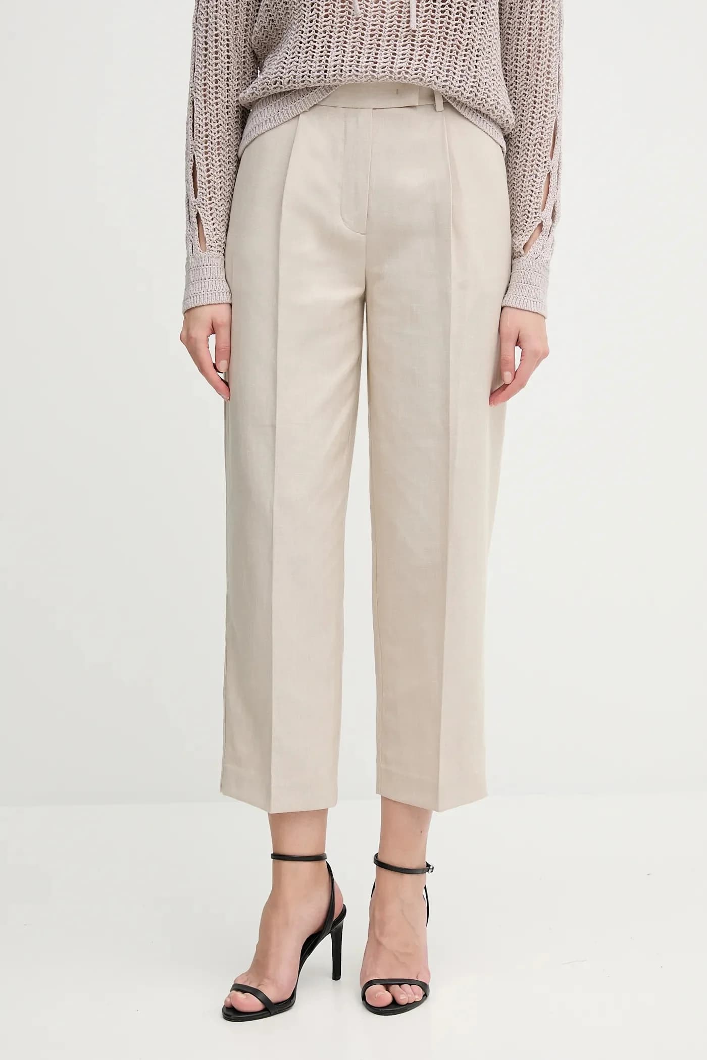 Брюки из смесового льна