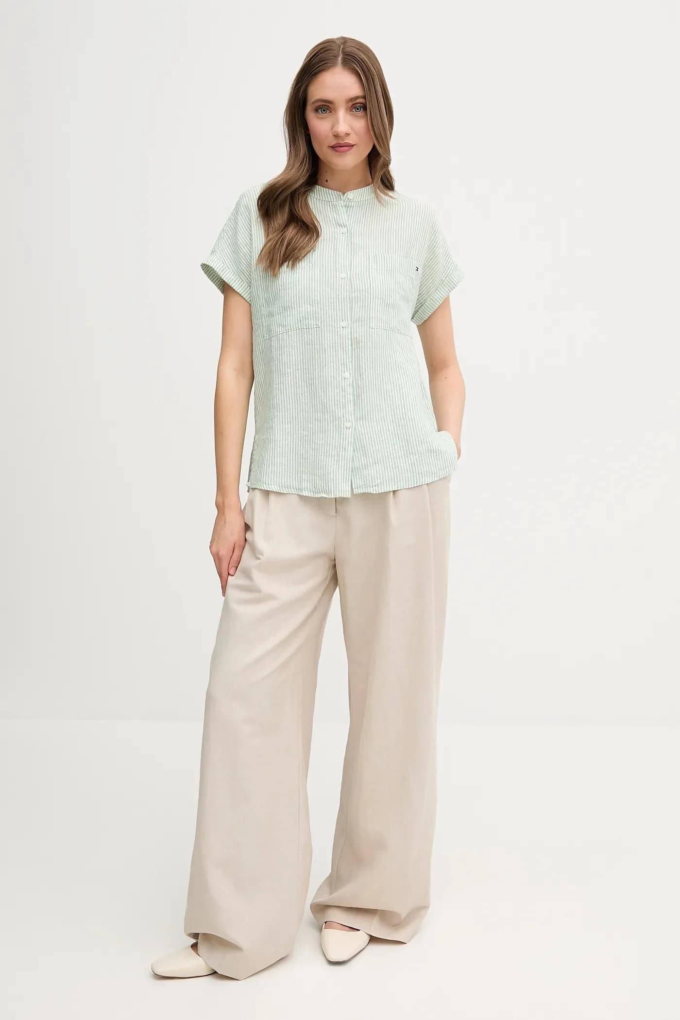 Брюки из смесового льна - фото 2