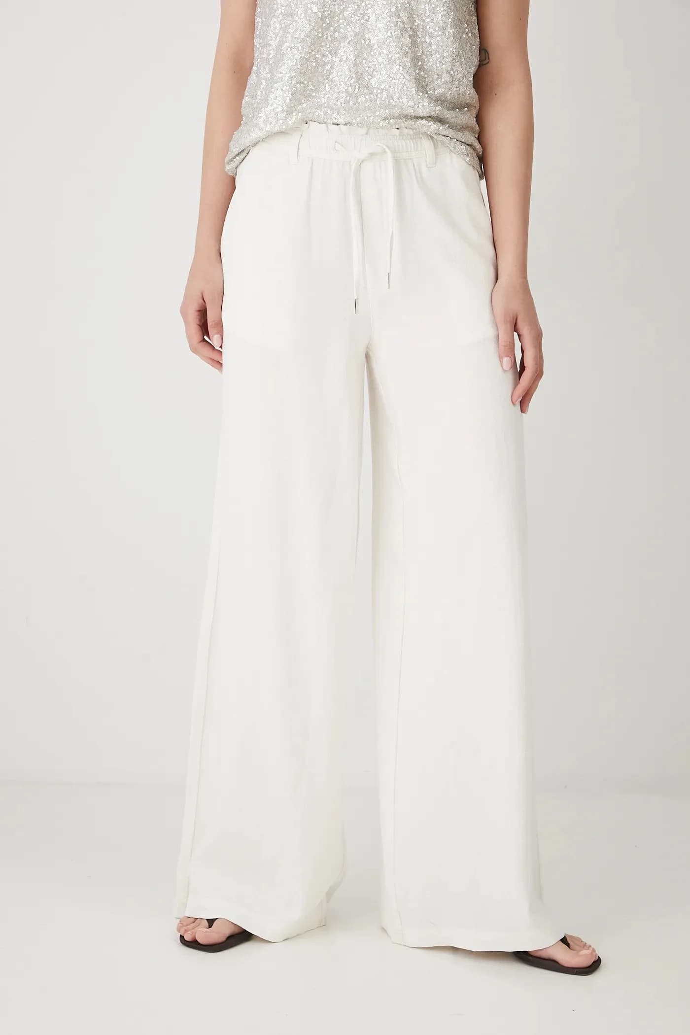 Брюки из смесового льна - фото 2