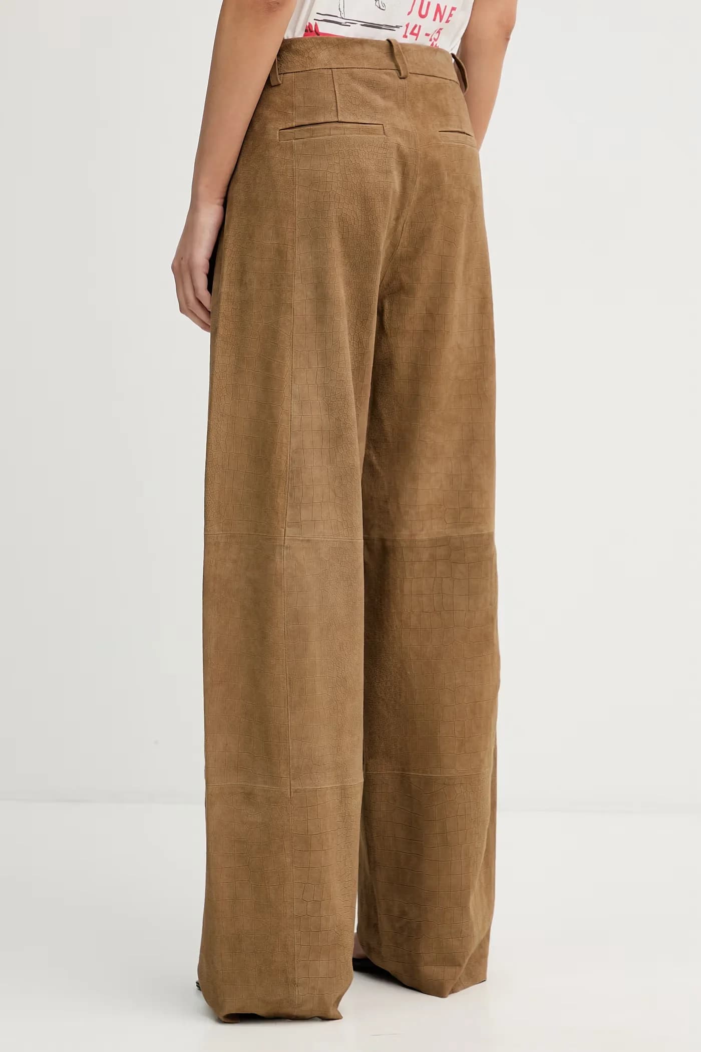 Женские кожаные широкие брюки - фото 3