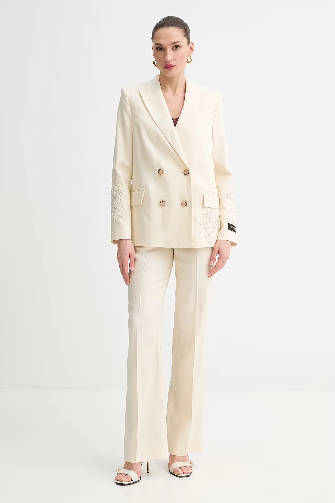 Женский костюм-брюки с льном - фото 2