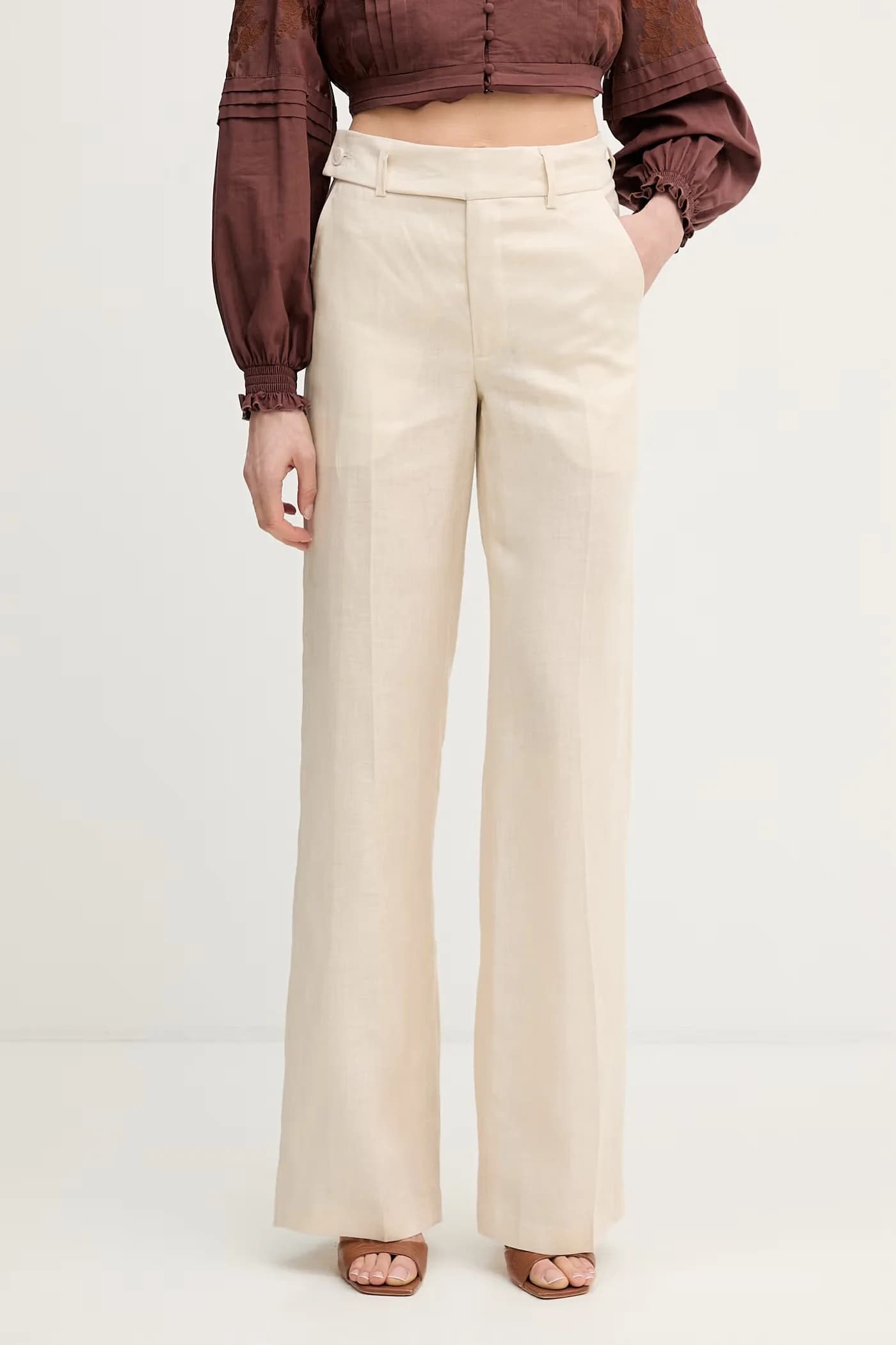 PLIMPI льняные прямые женские брюки