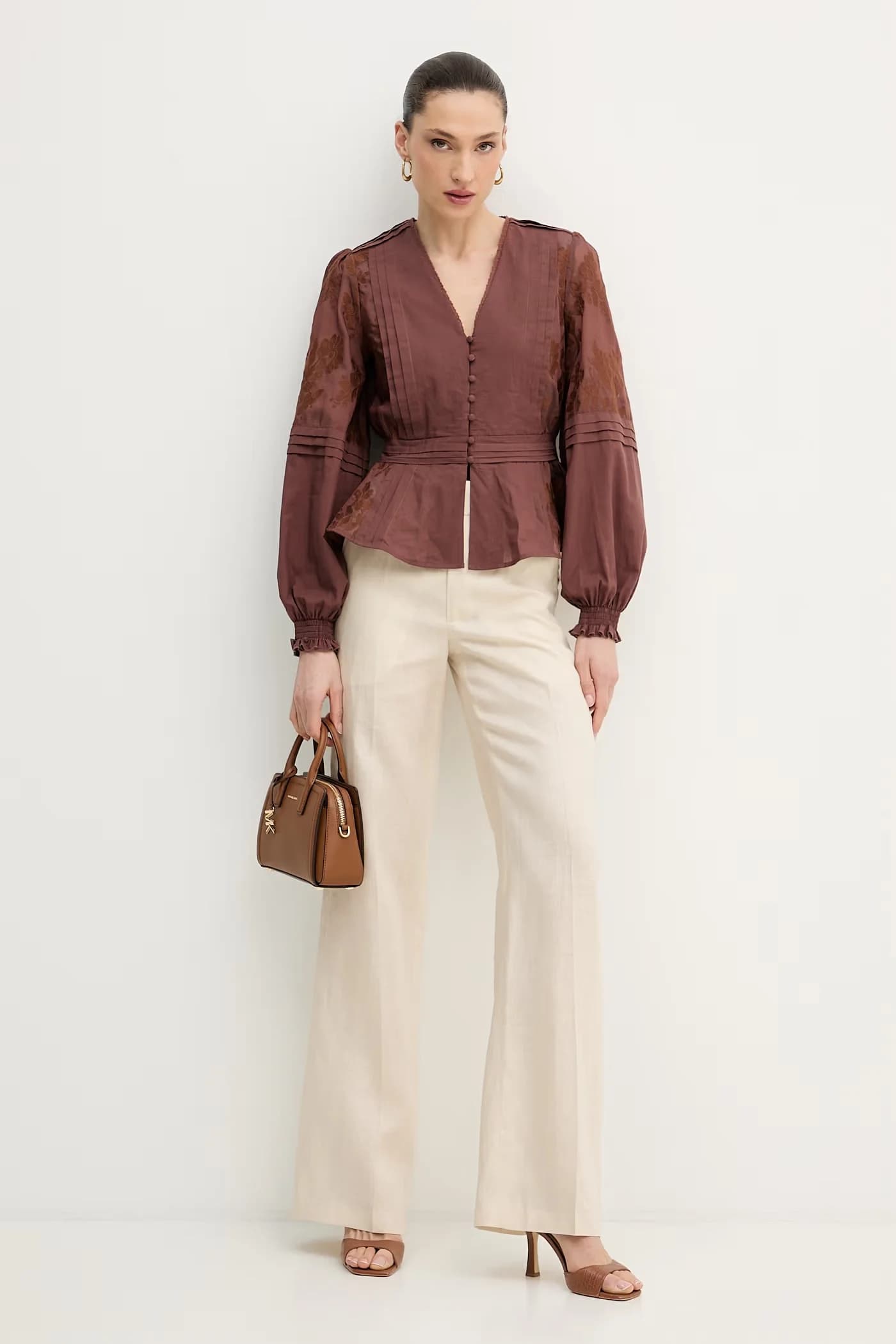 PLIMPI льняные прямые женские брюки - фото 2