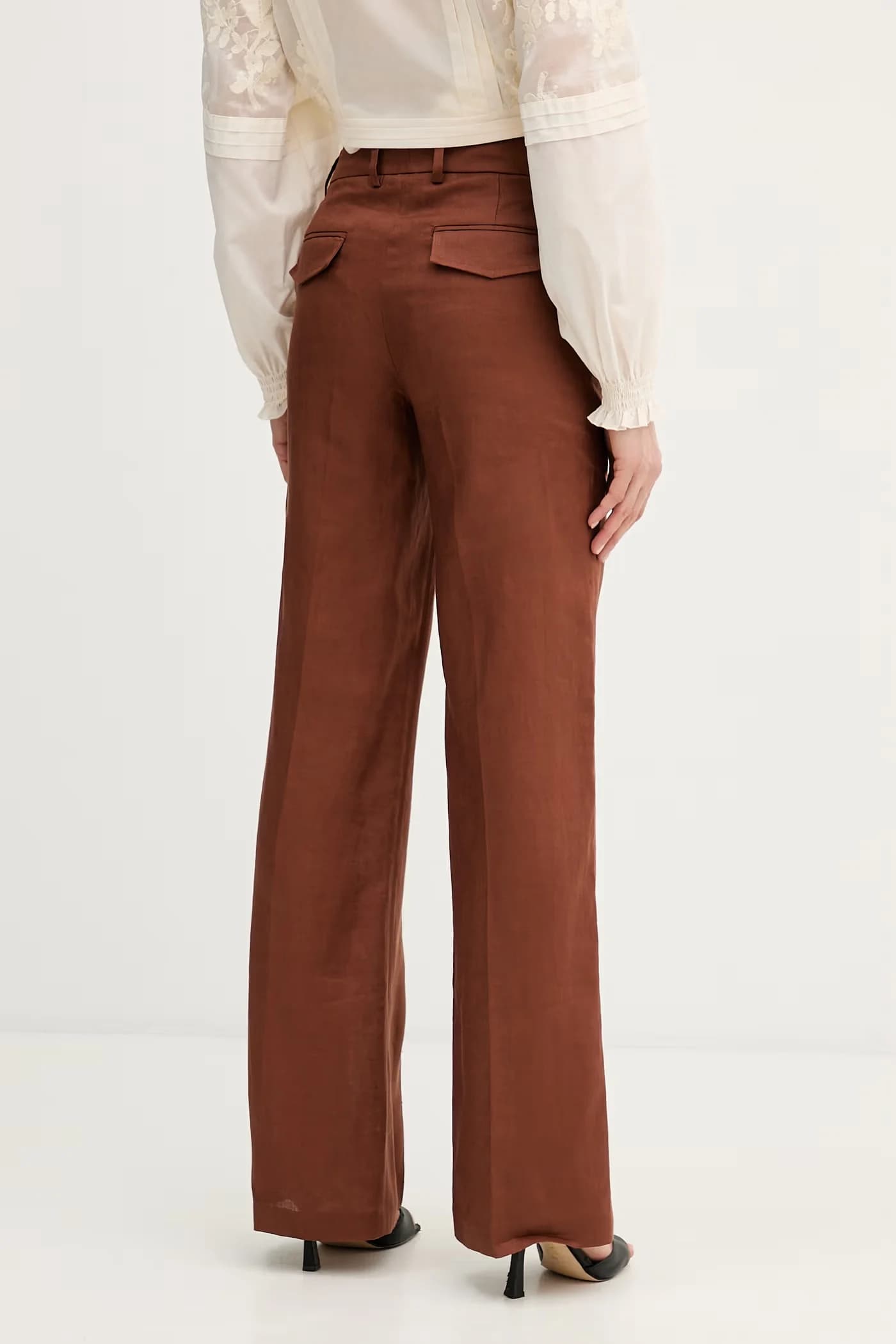 PLIMPI льняные прямые женские брюки - фото 3