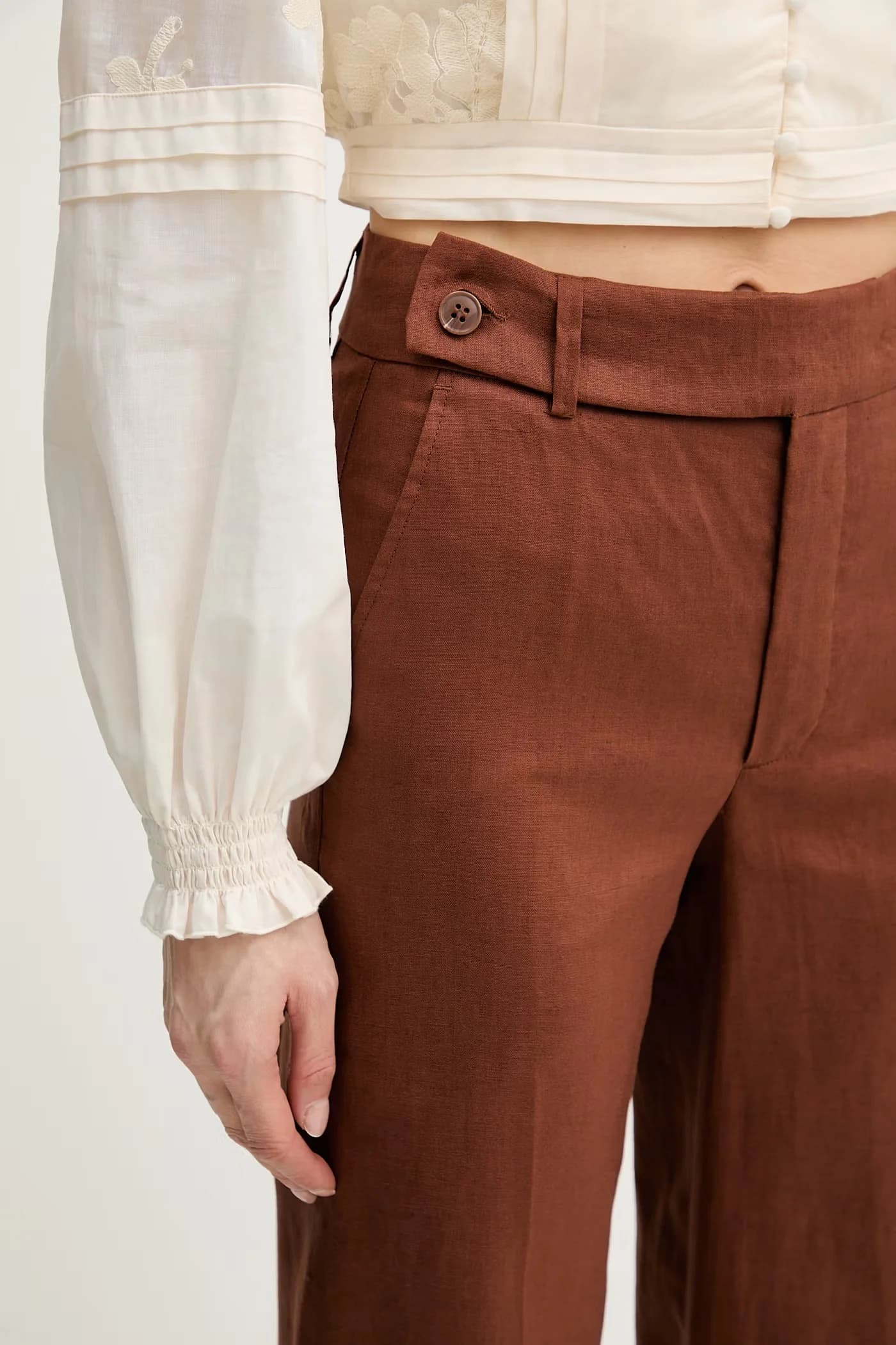 PLIMPI льняные прямые женские брюки - фото 4