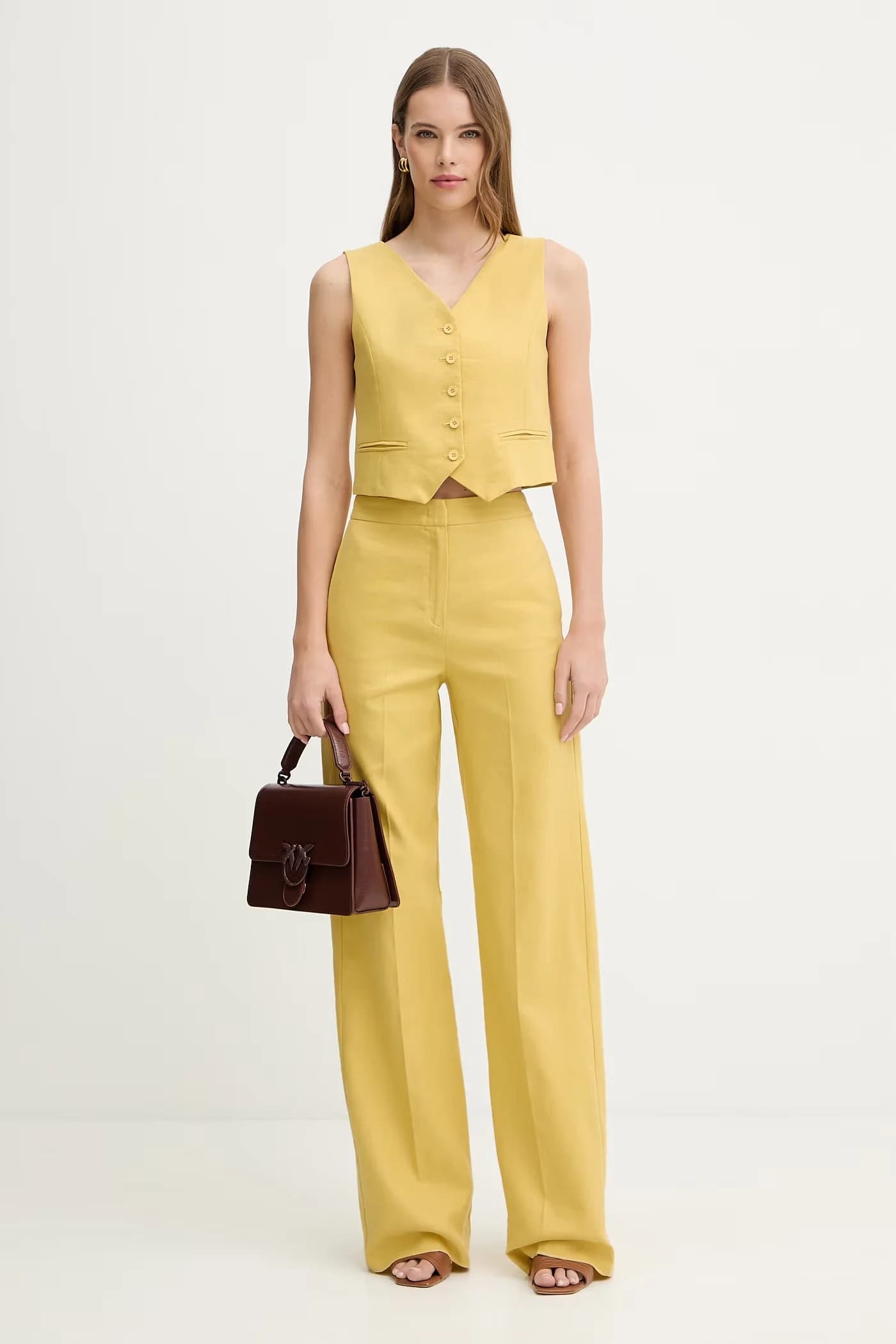 Женские прямые брюки на льне добавлены CANALE. - фото 2