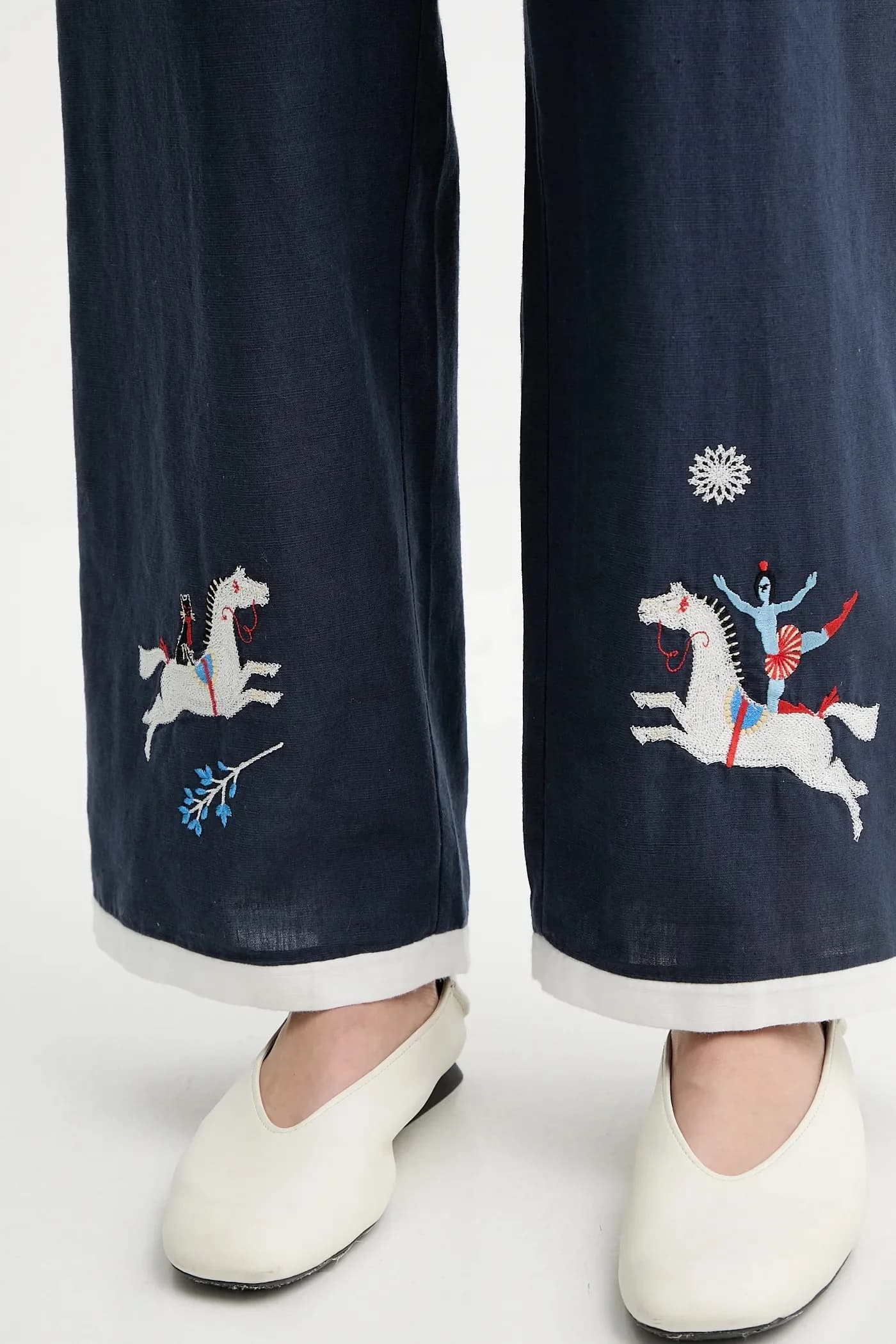 Брюки из смесового льна - фото 4