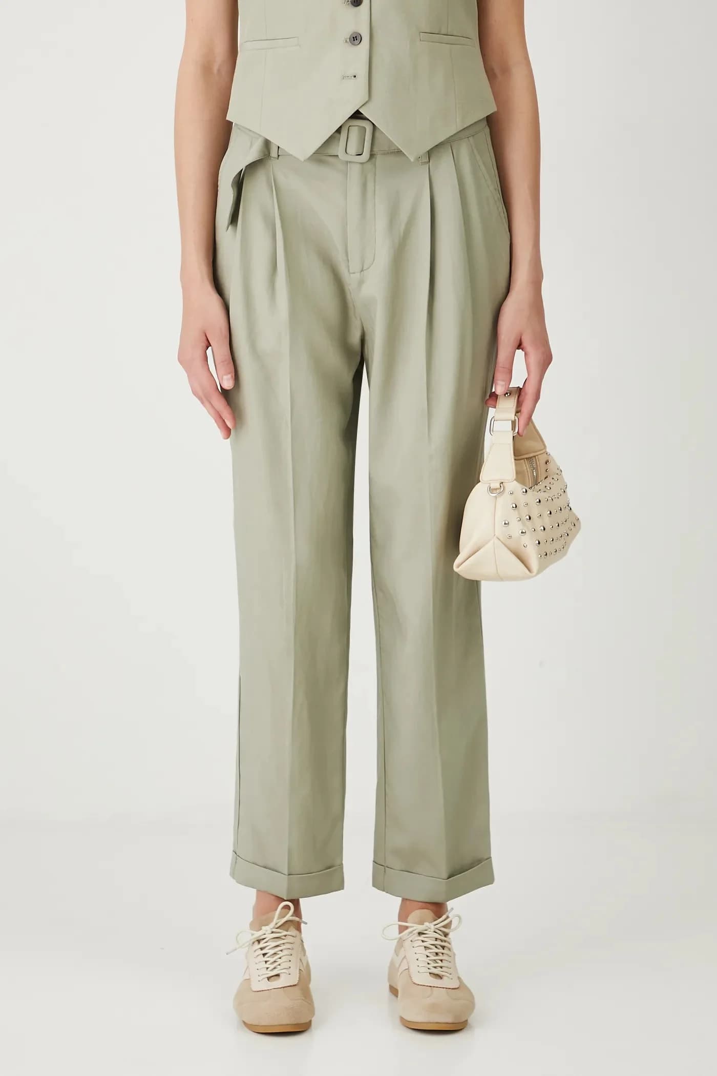 Брюки из смесового льна - фото 2