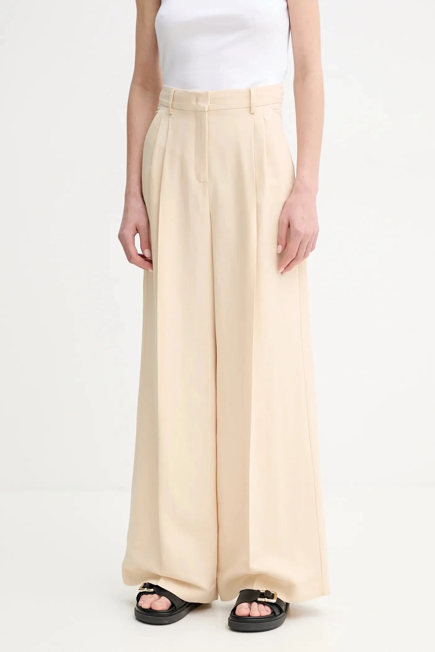 Брюки из смесового льна