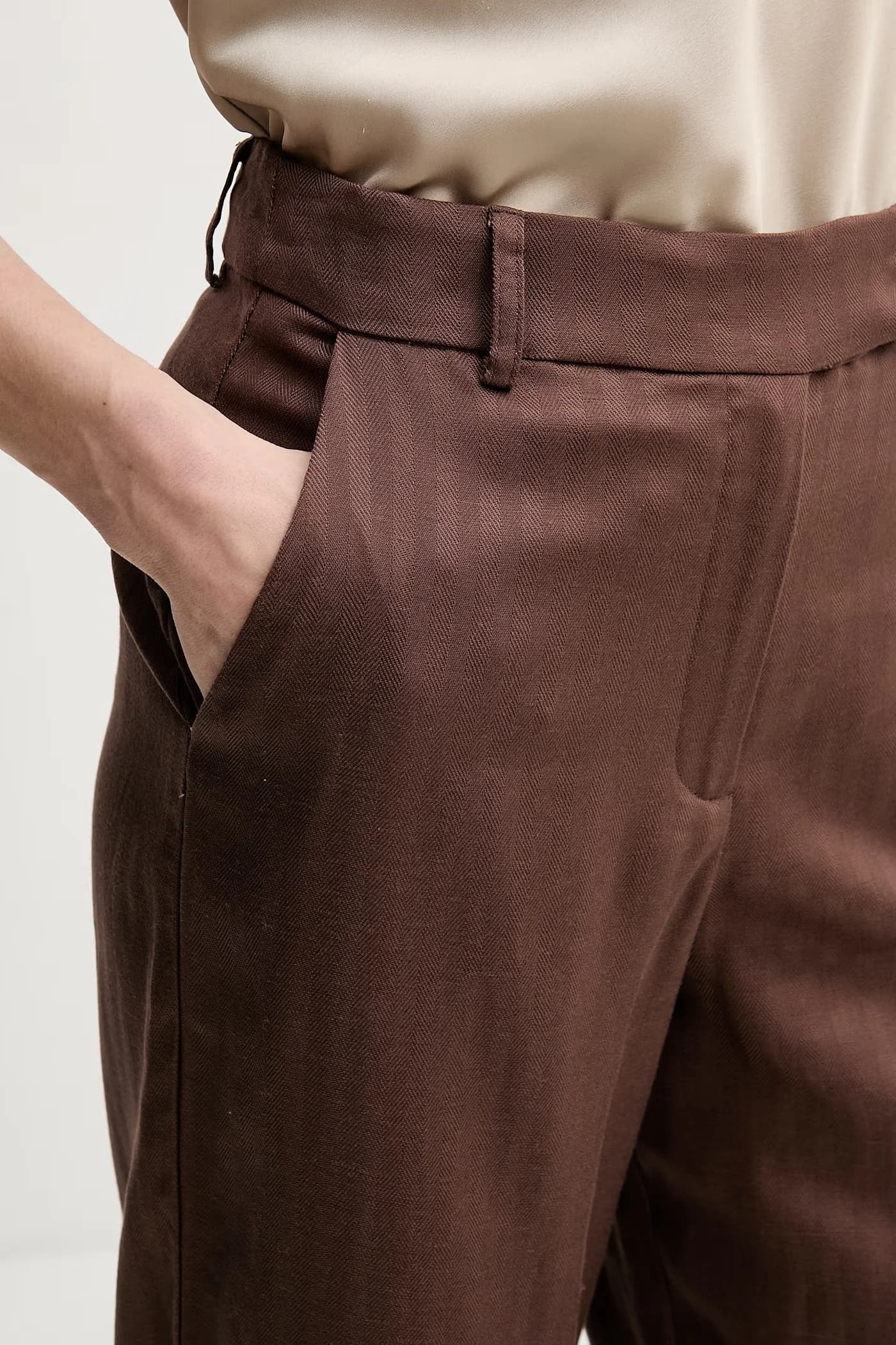 Брюки из смесового льна - фото 4